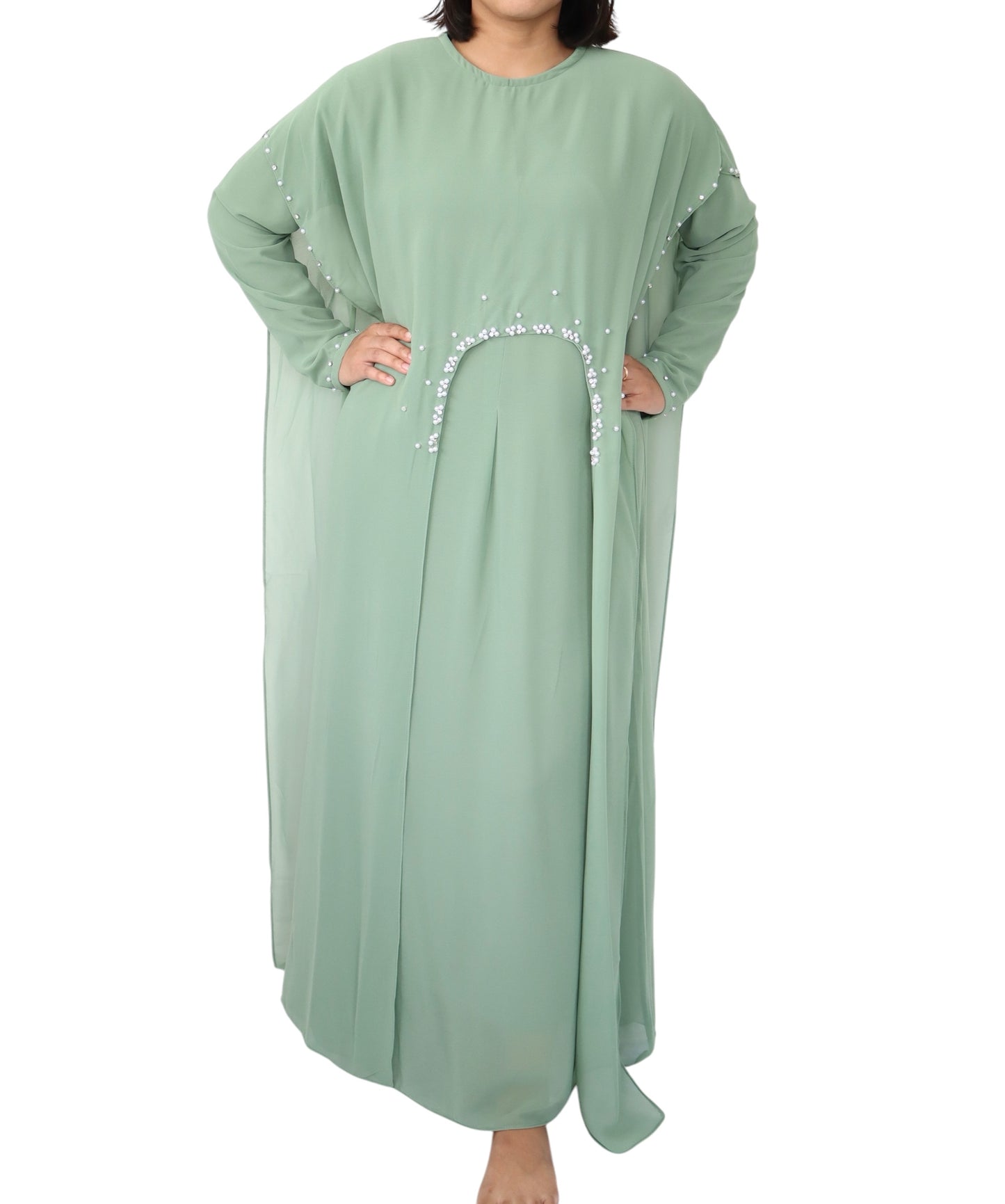 Mona Chiffon Pearl Abaya