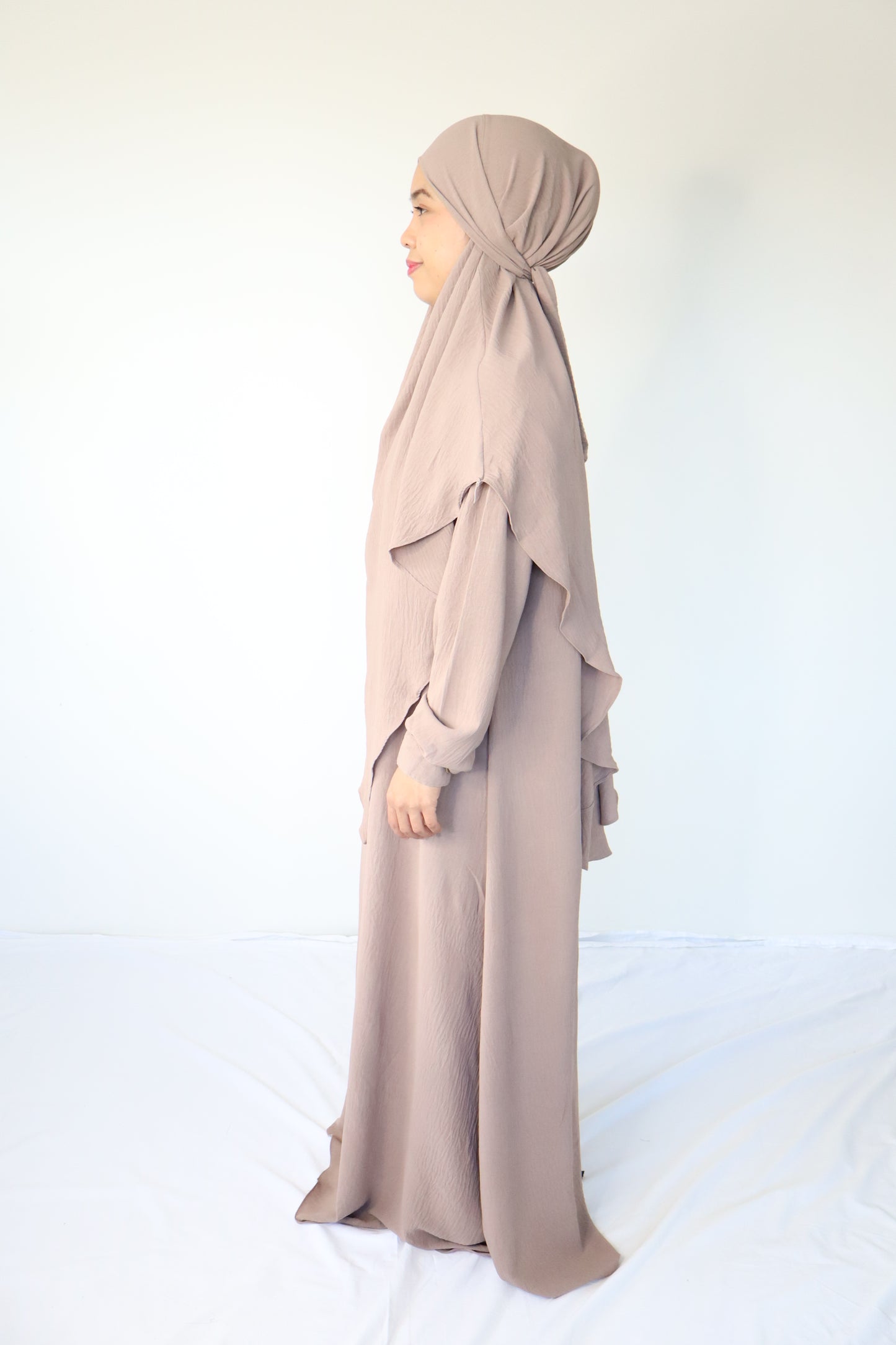 V Khimar Dress set - Truffle