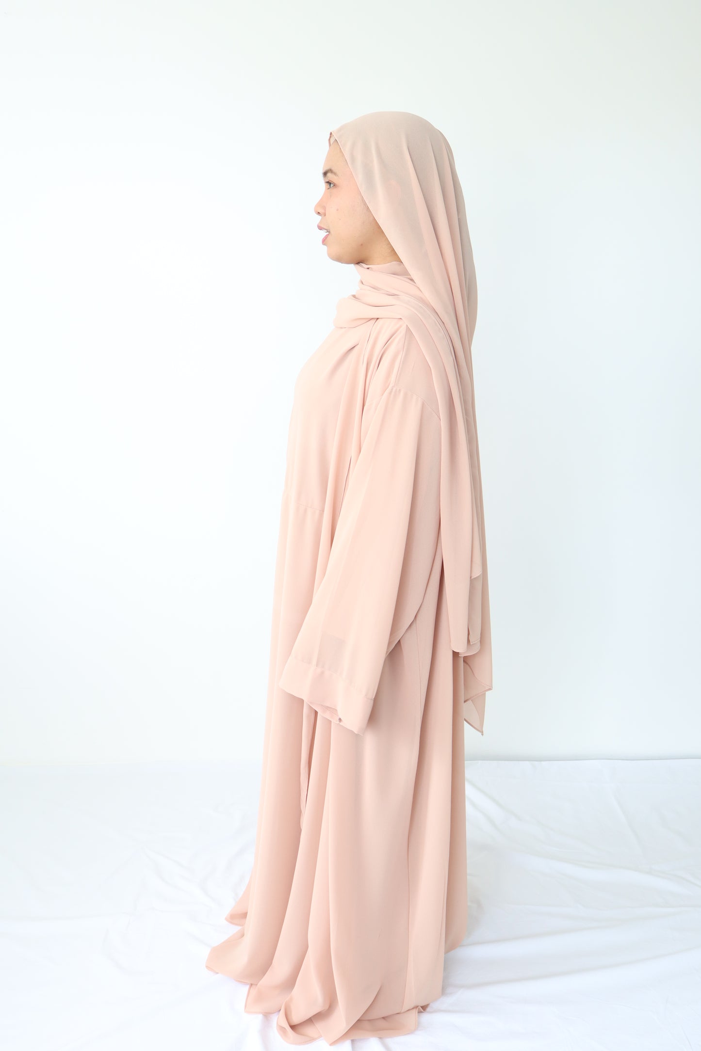 HAYATI Abaya chiffon Set -Blush