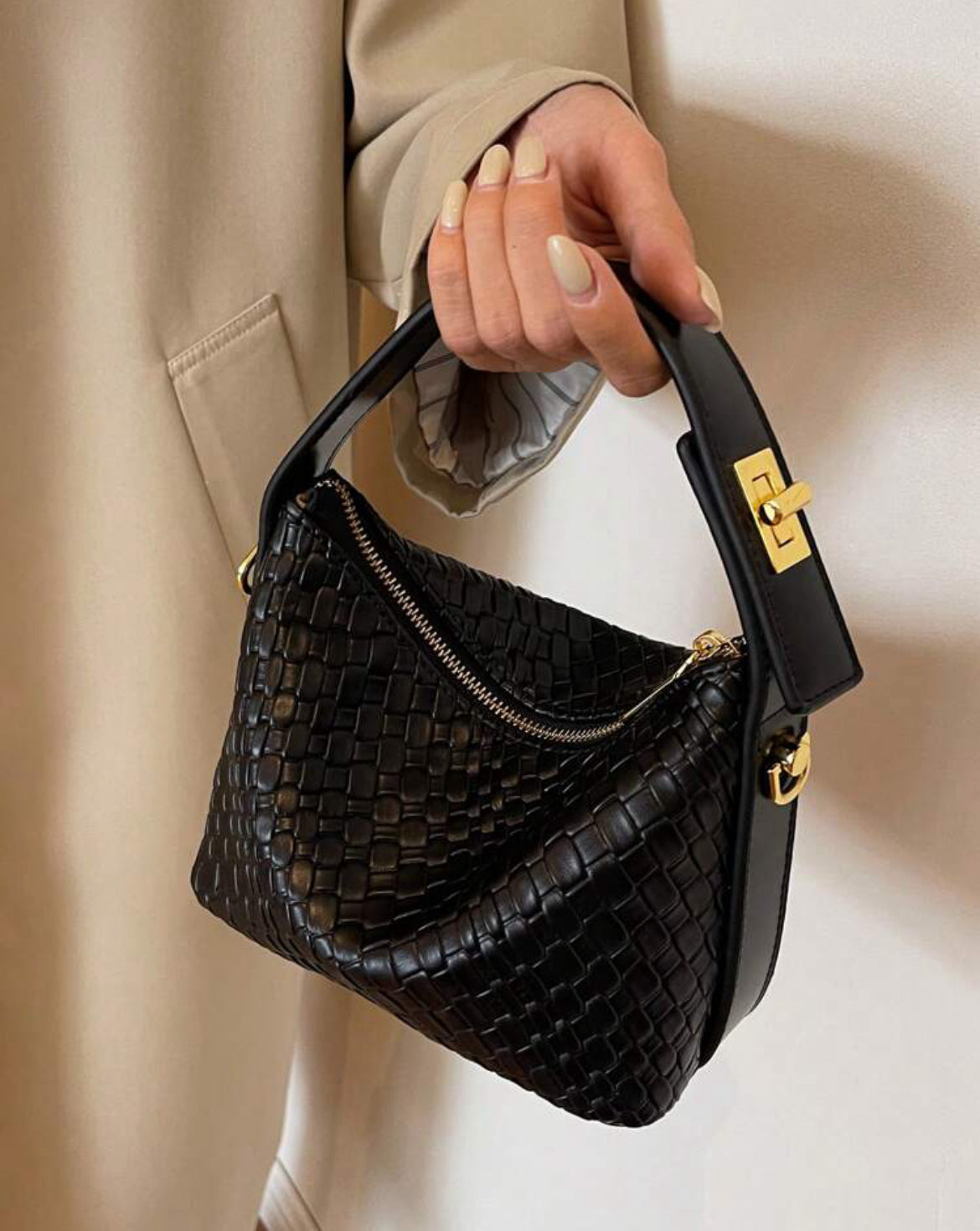 Jasmin Retro handbang - Vegan Leather- Black