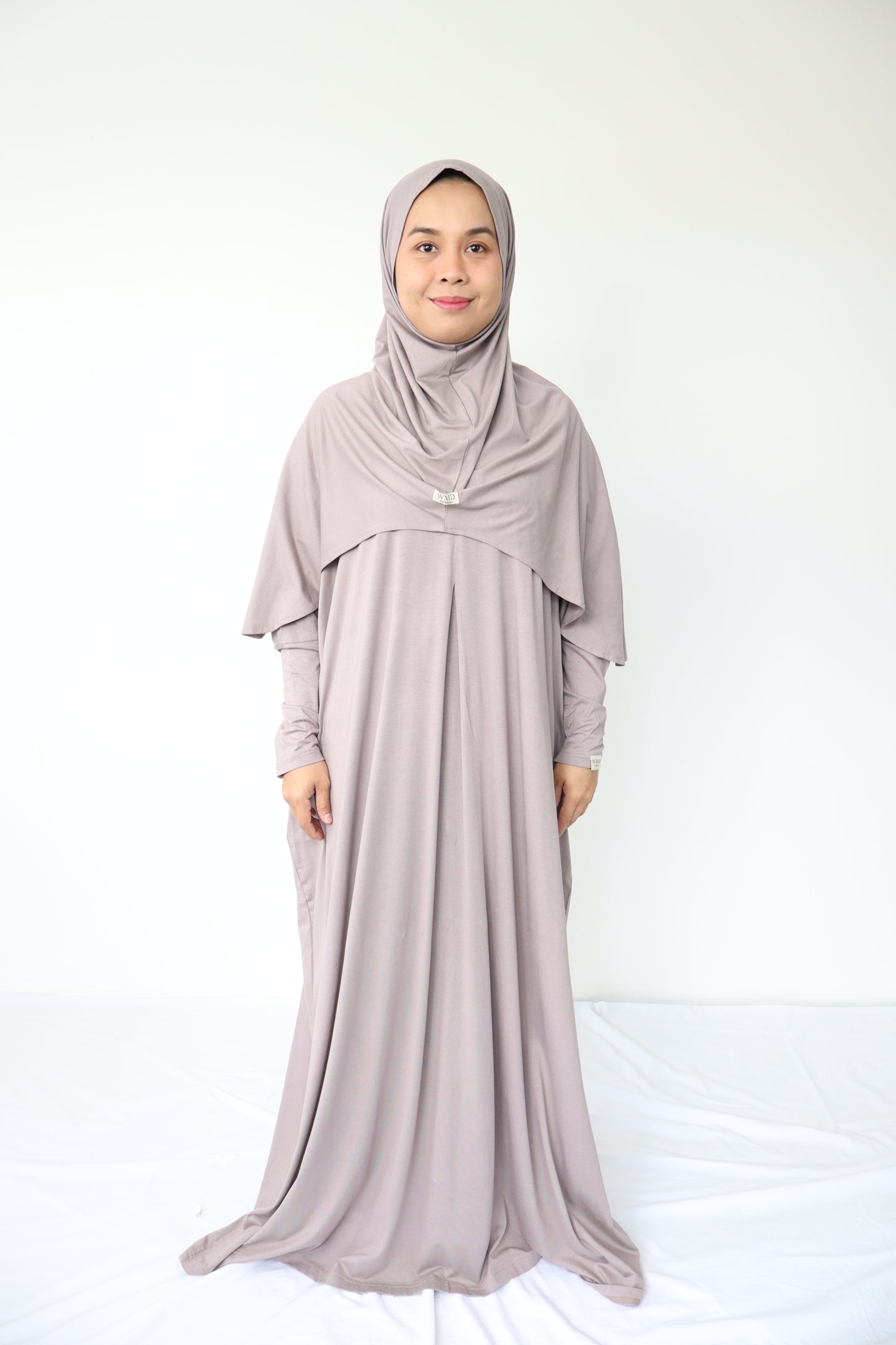 Humaira Abaya Set with Instant Hijab ( Breastfeeding friendly)- Ash Purple