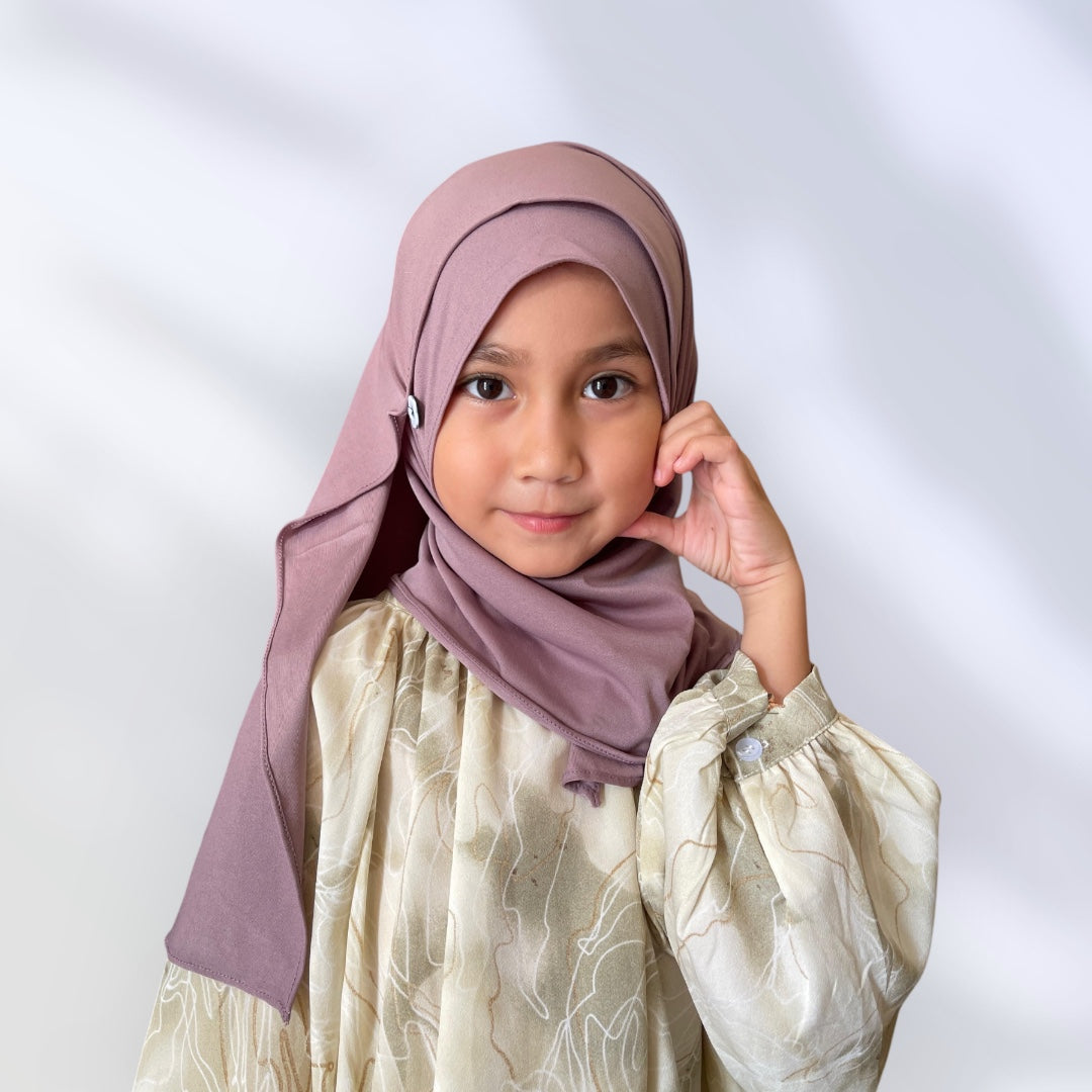 Kids Jersey Instant Hijab with buttons