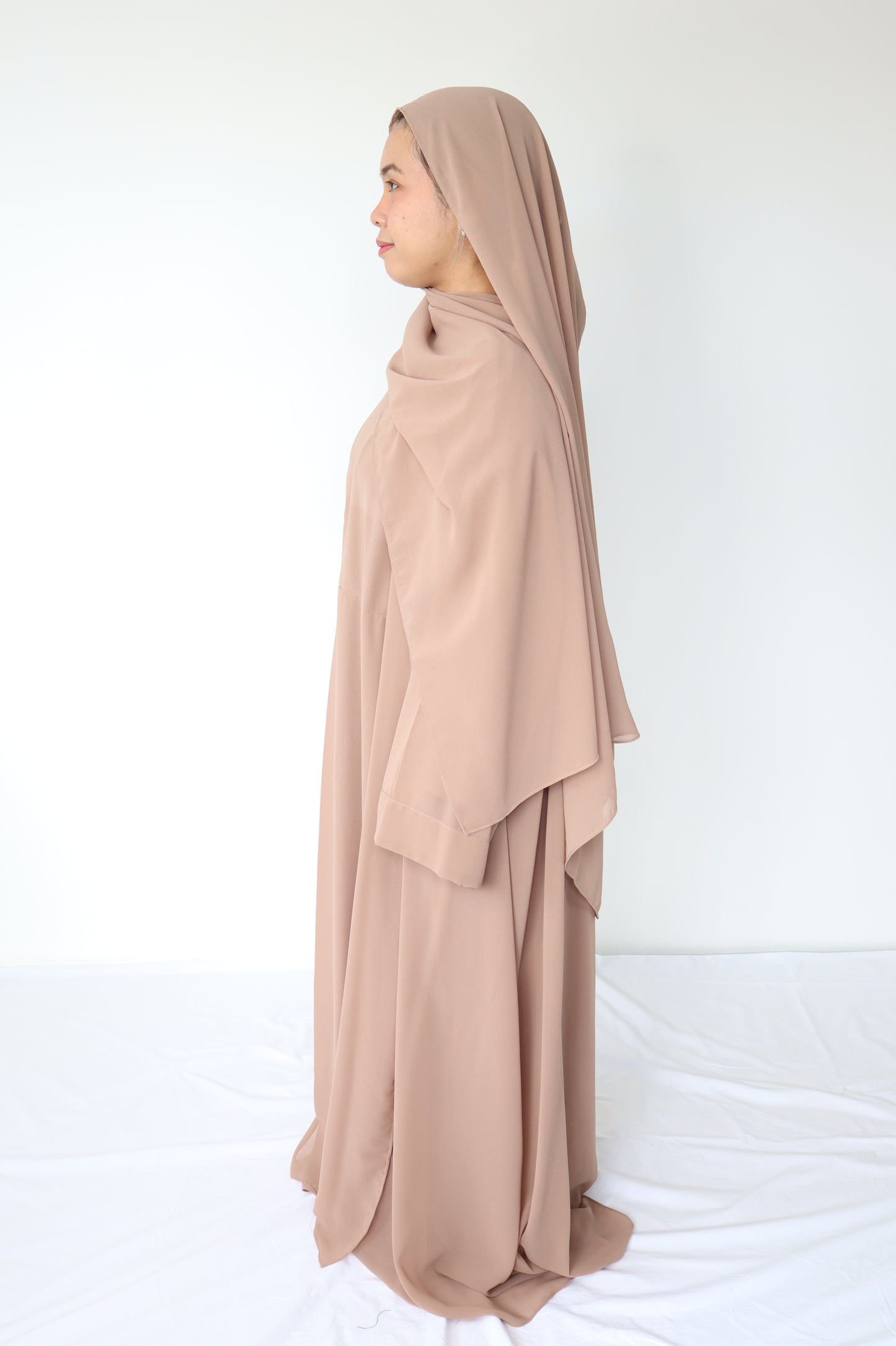 HAYATI Abaya chiffon Set - Ivory