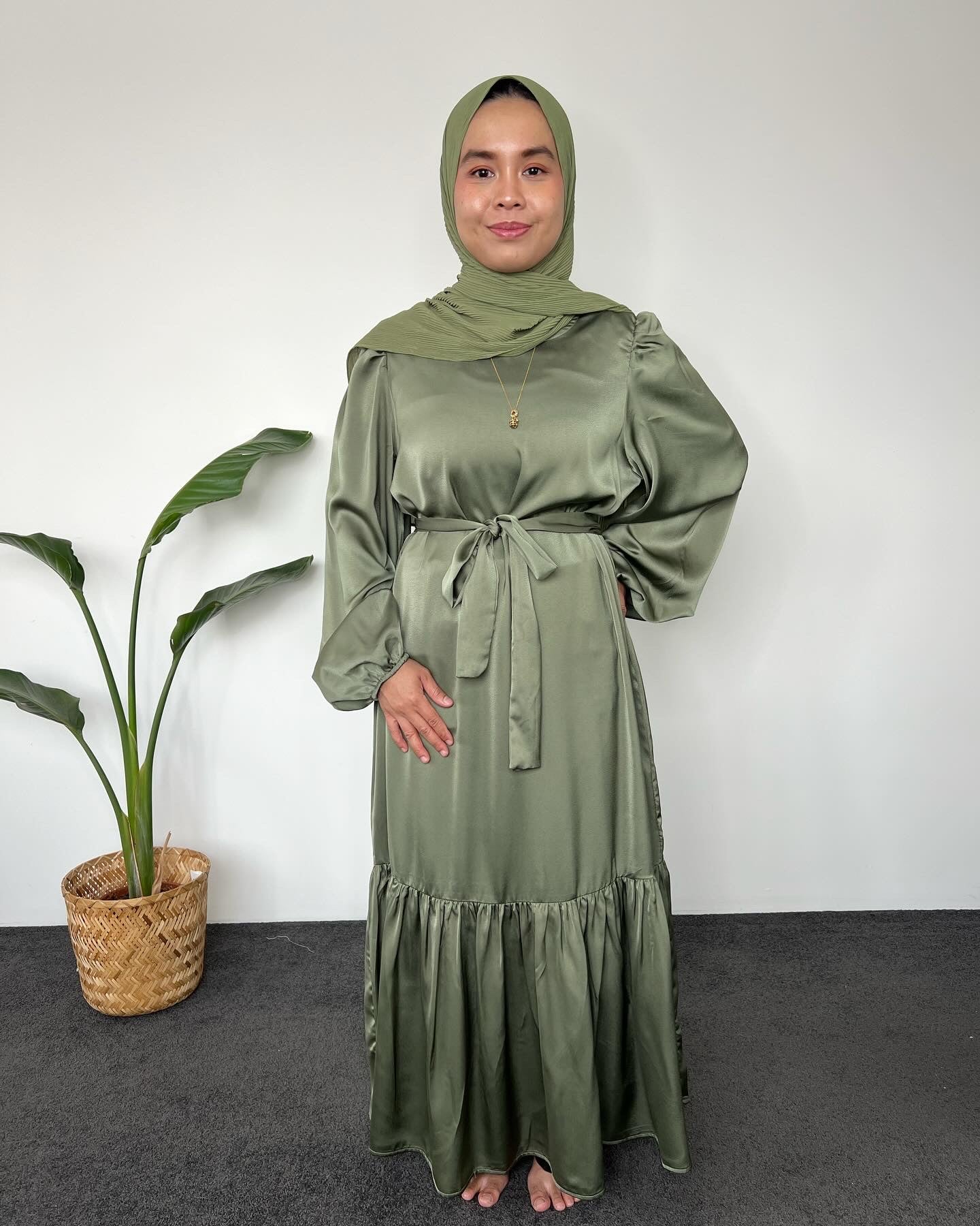 Ruffle Dress Olives