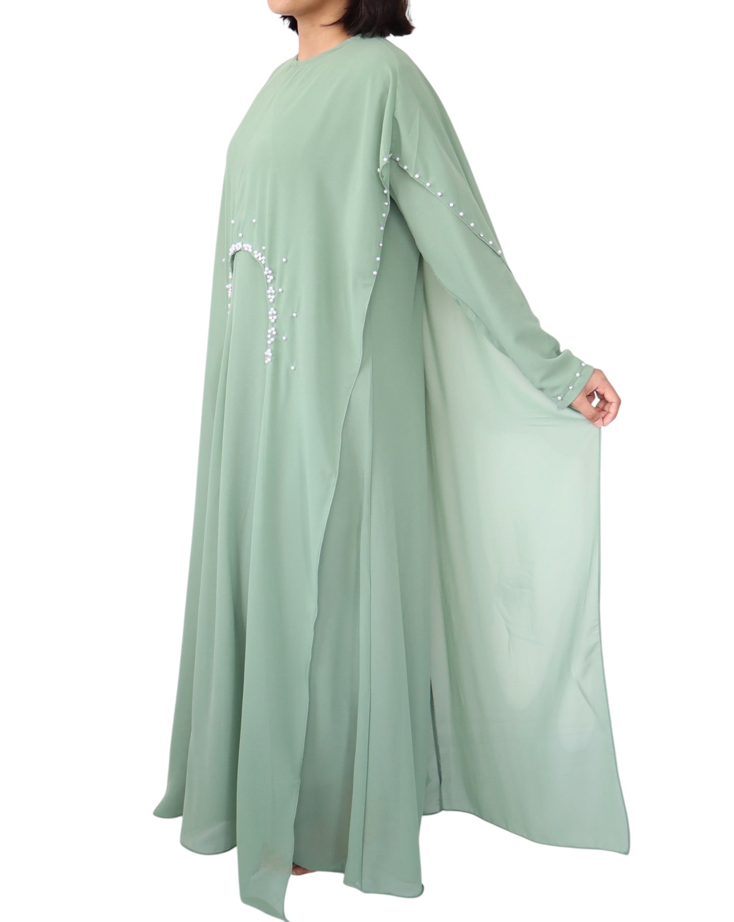 Mona Chiffon Pearl Abaya