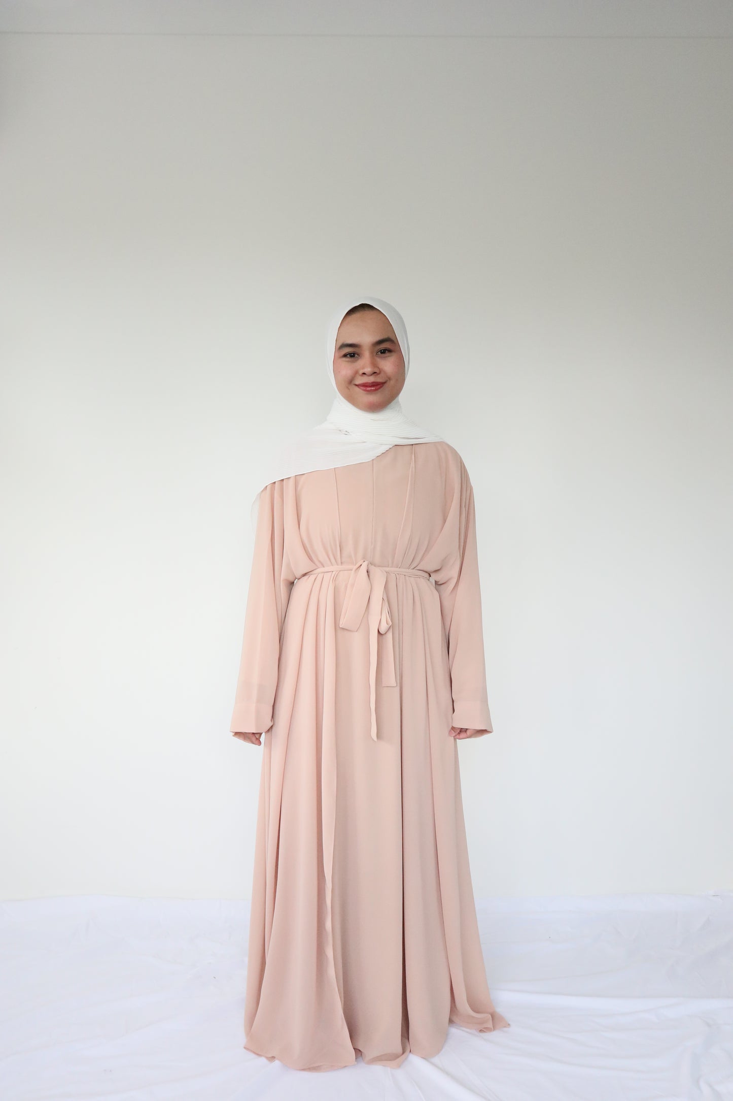 HAYATI Abaya chiffon Set -Blush