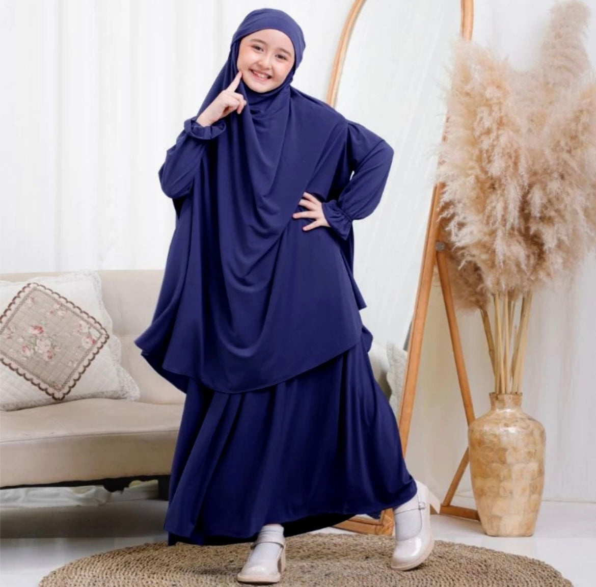 Girl Khimar Dress set