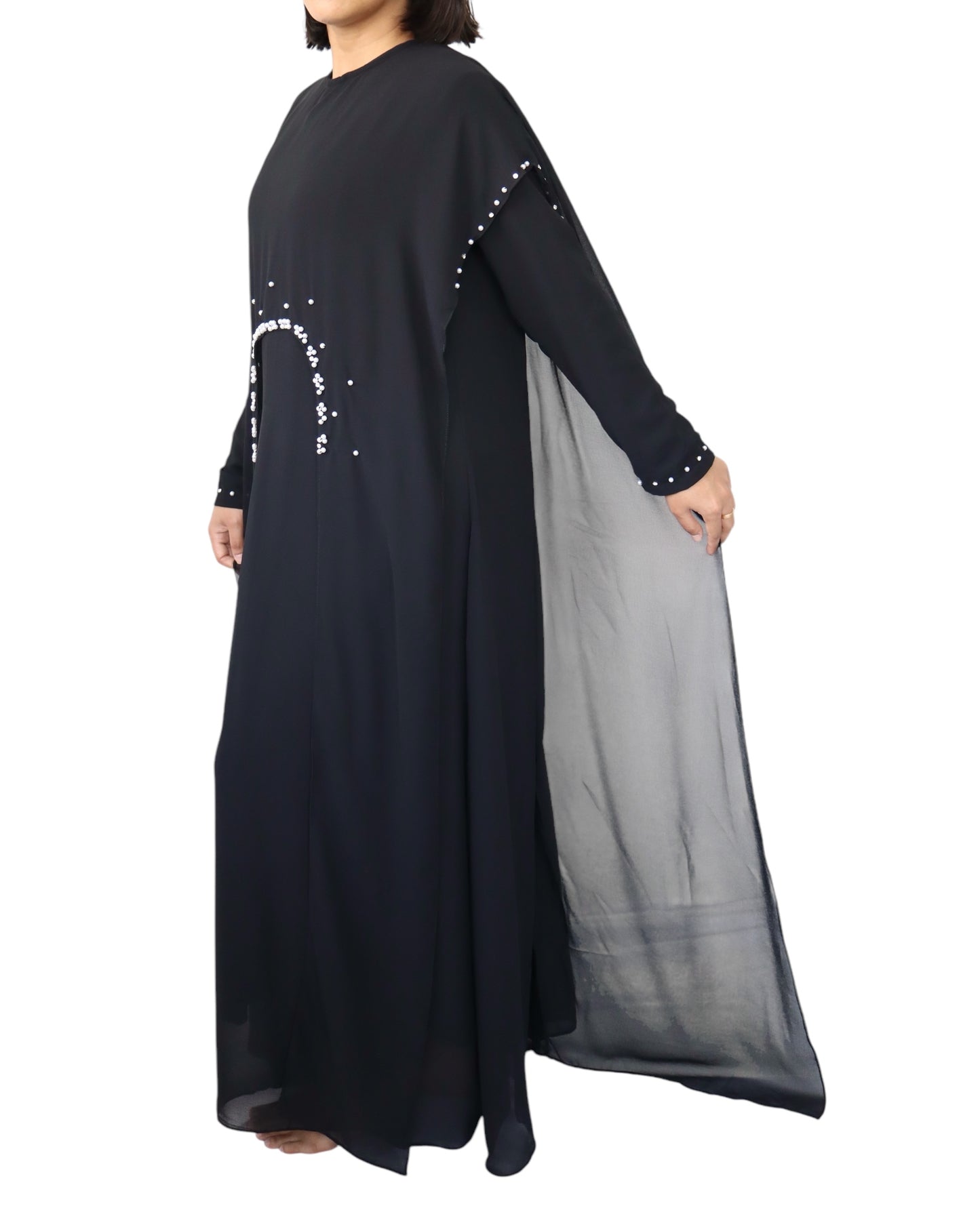 Mona Chiffon Abaya - Black