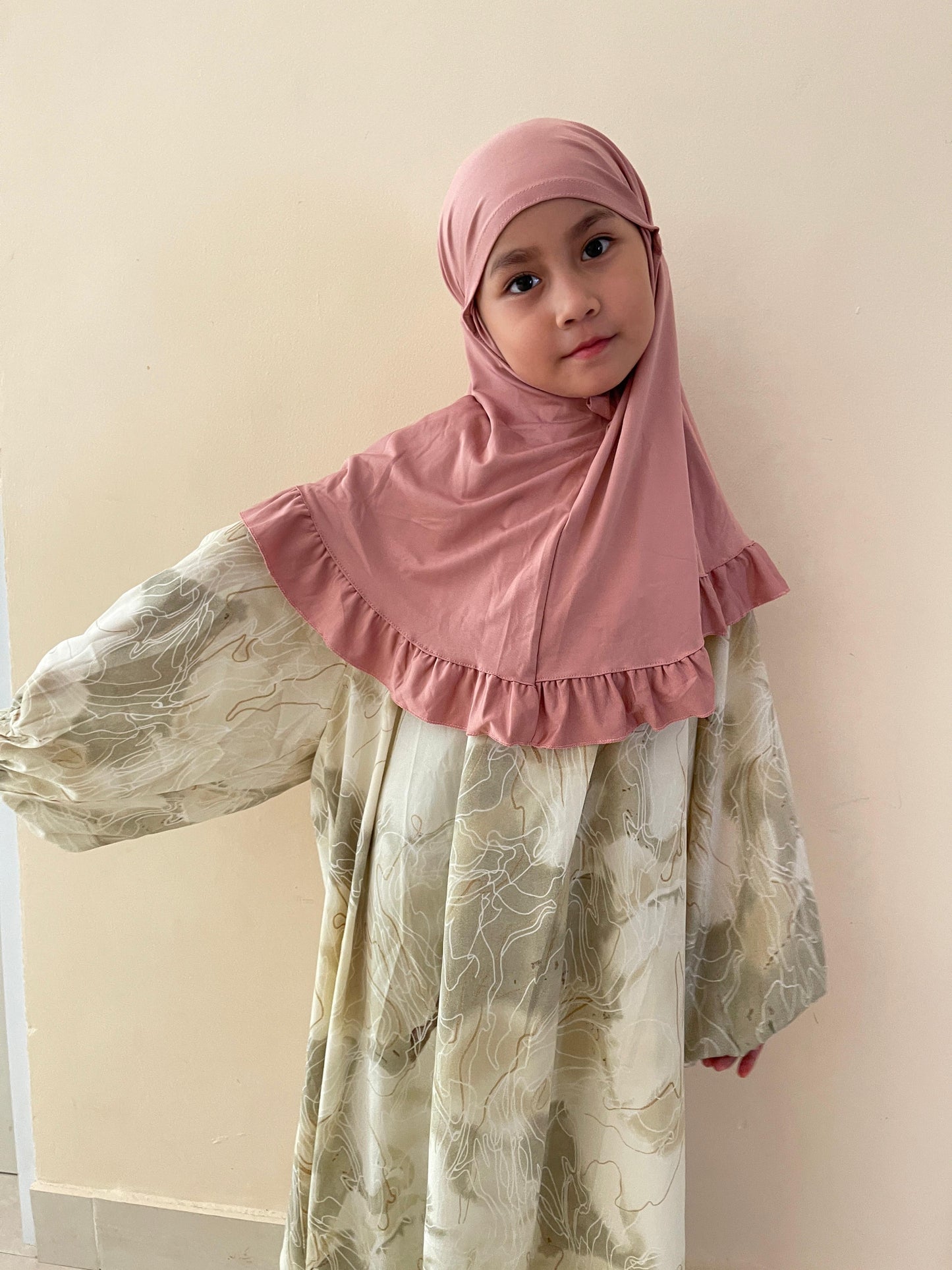 KIDS Hijab Ruffle - age 5-10 years old