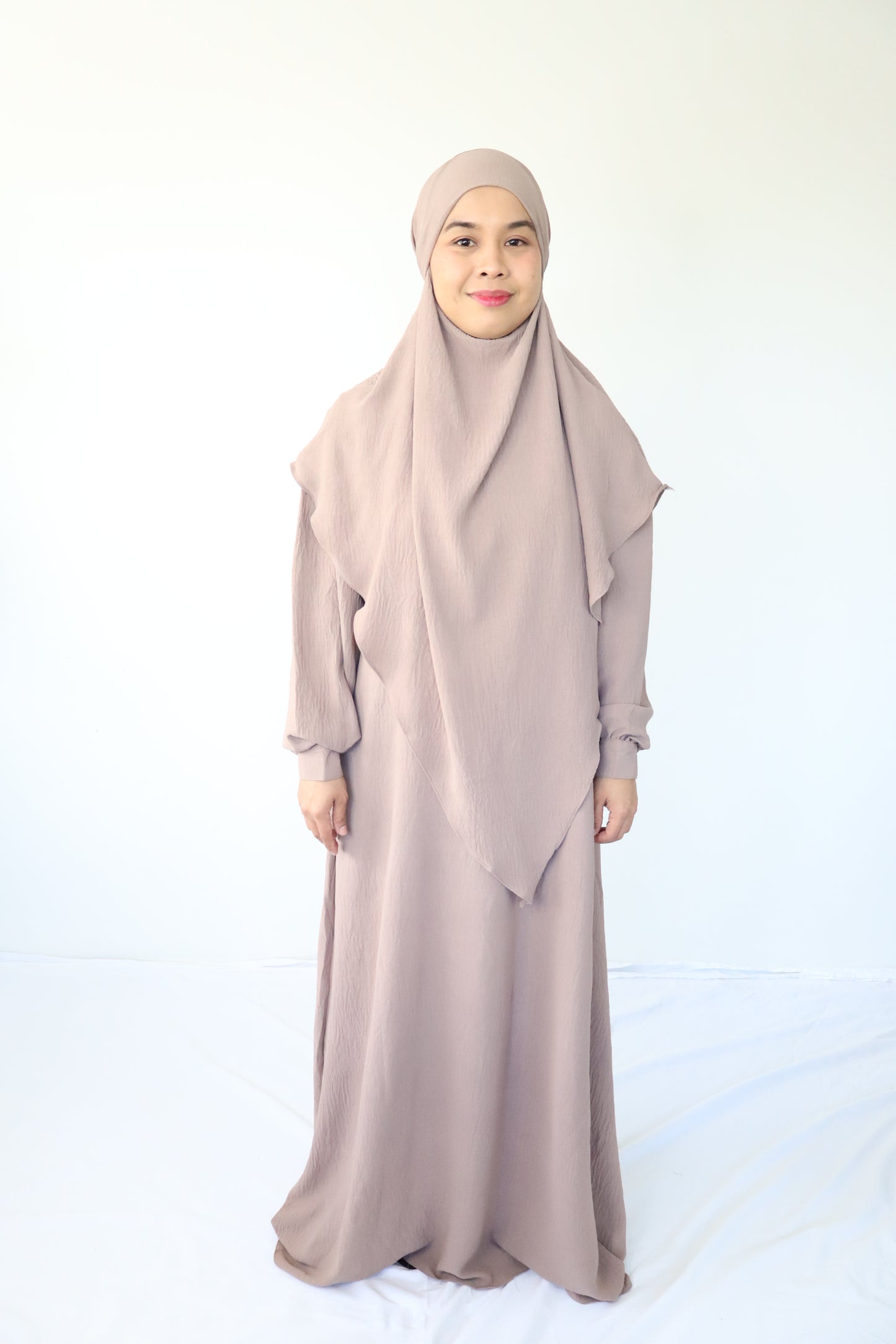 V Khimar Dress set - Truffle