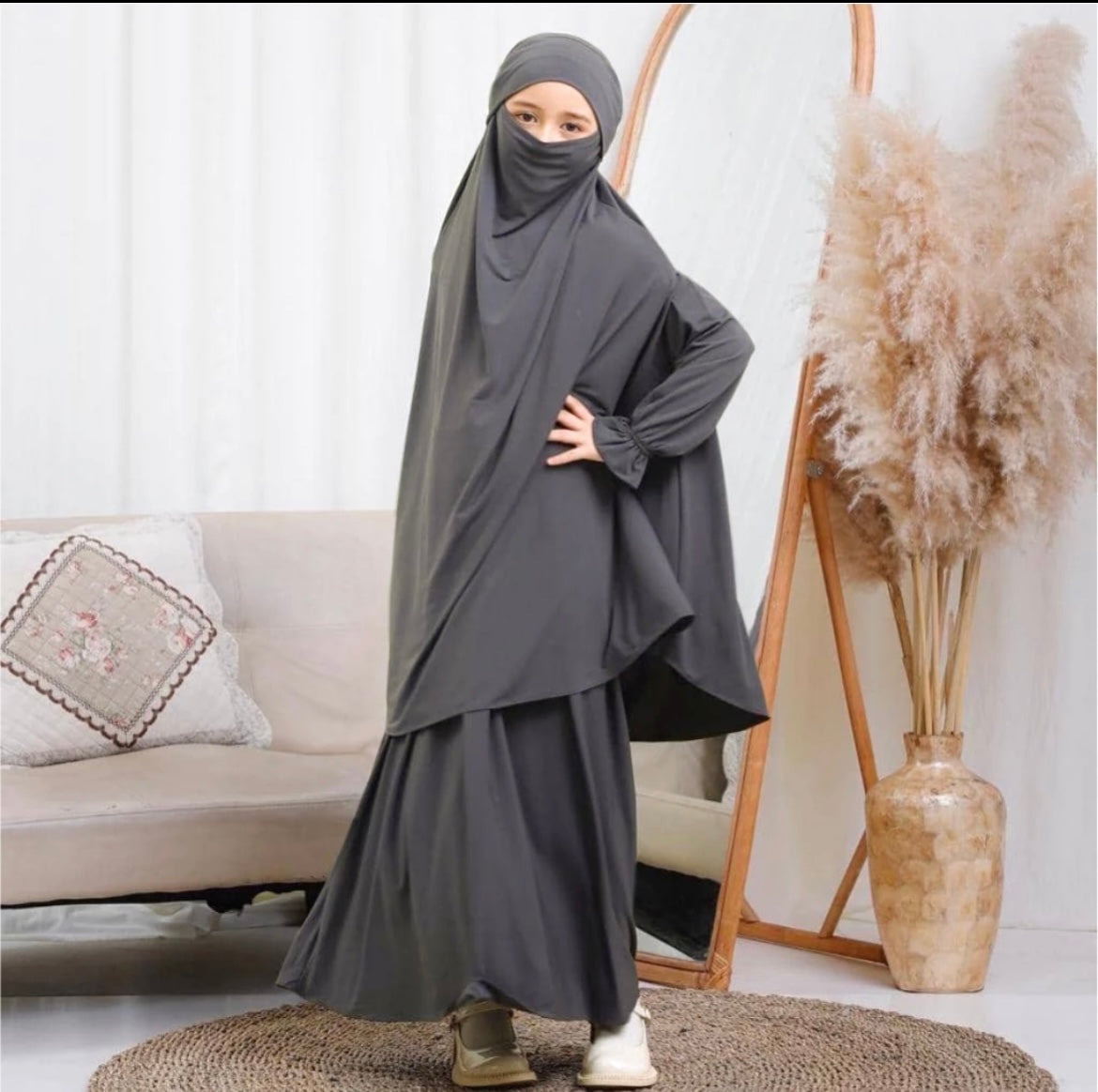 Girl Khimar Dress set