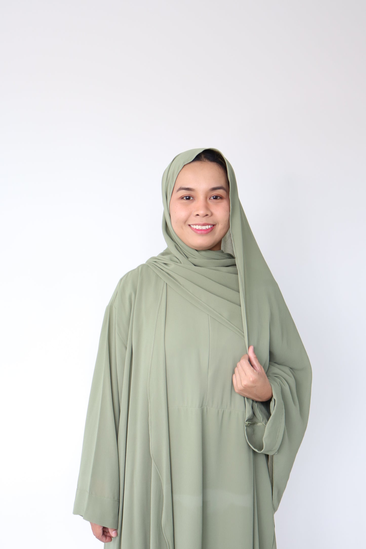 HAYATI Abaya chiffon Set - Sage