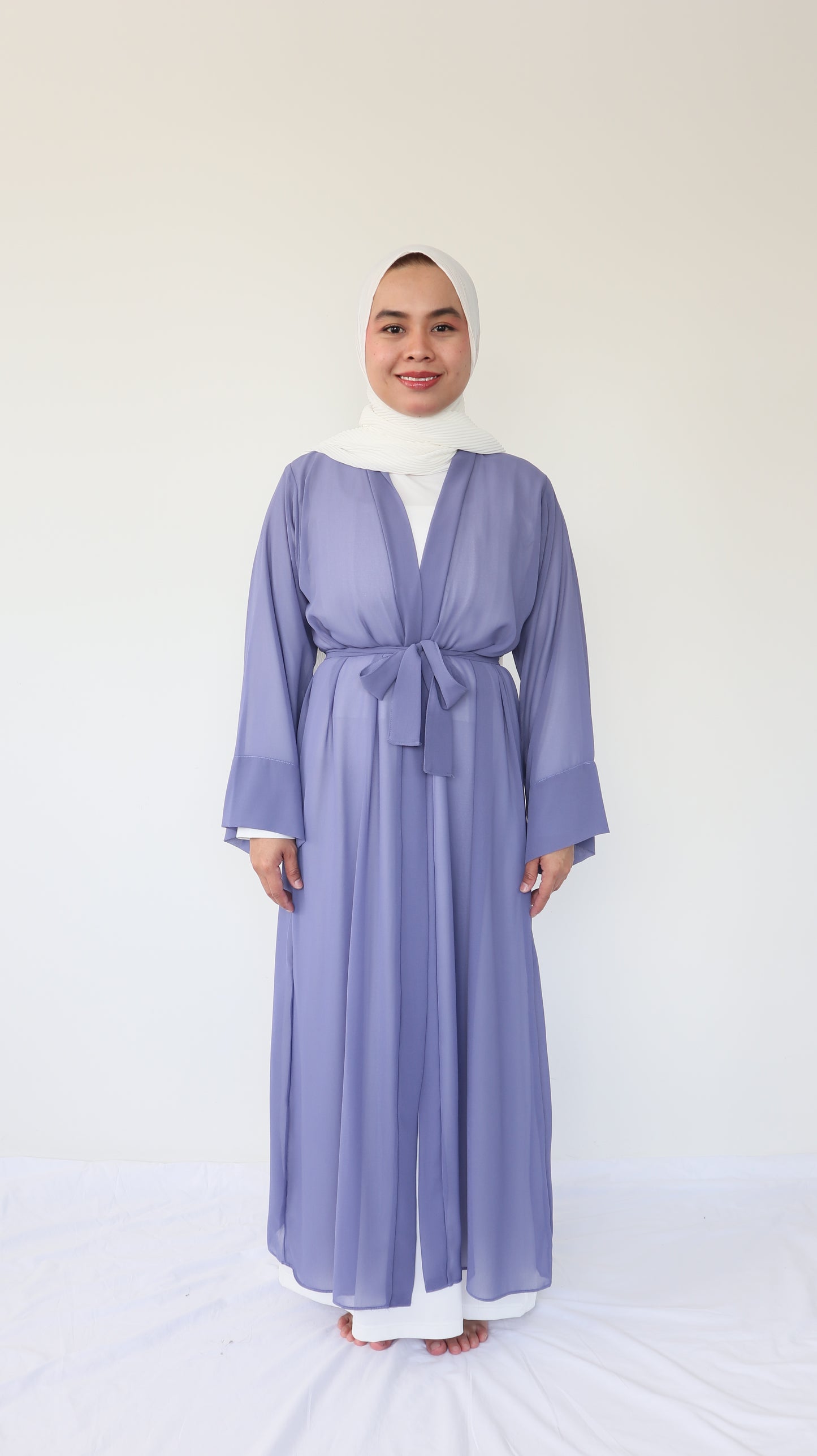 Zara Chiffon Abaya + slip dress - Denim