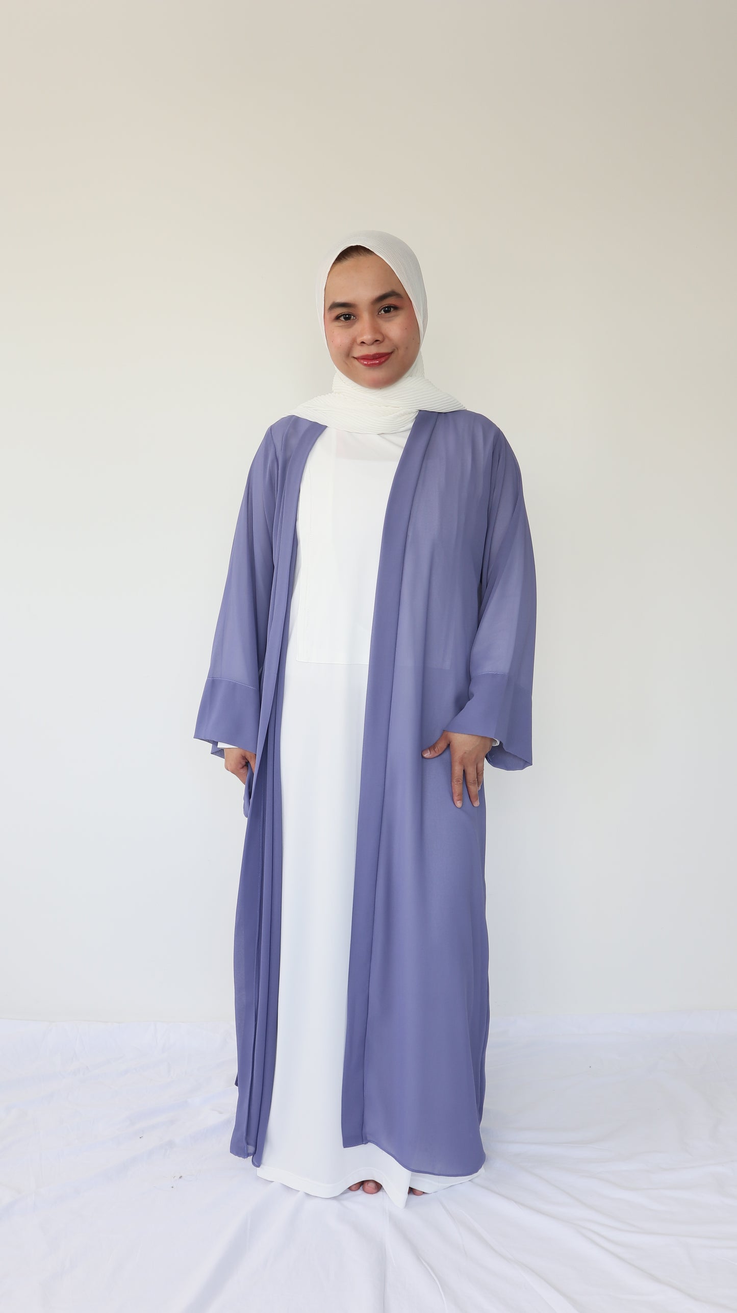 Zara Chiffon Abaya + slip dress - Denim