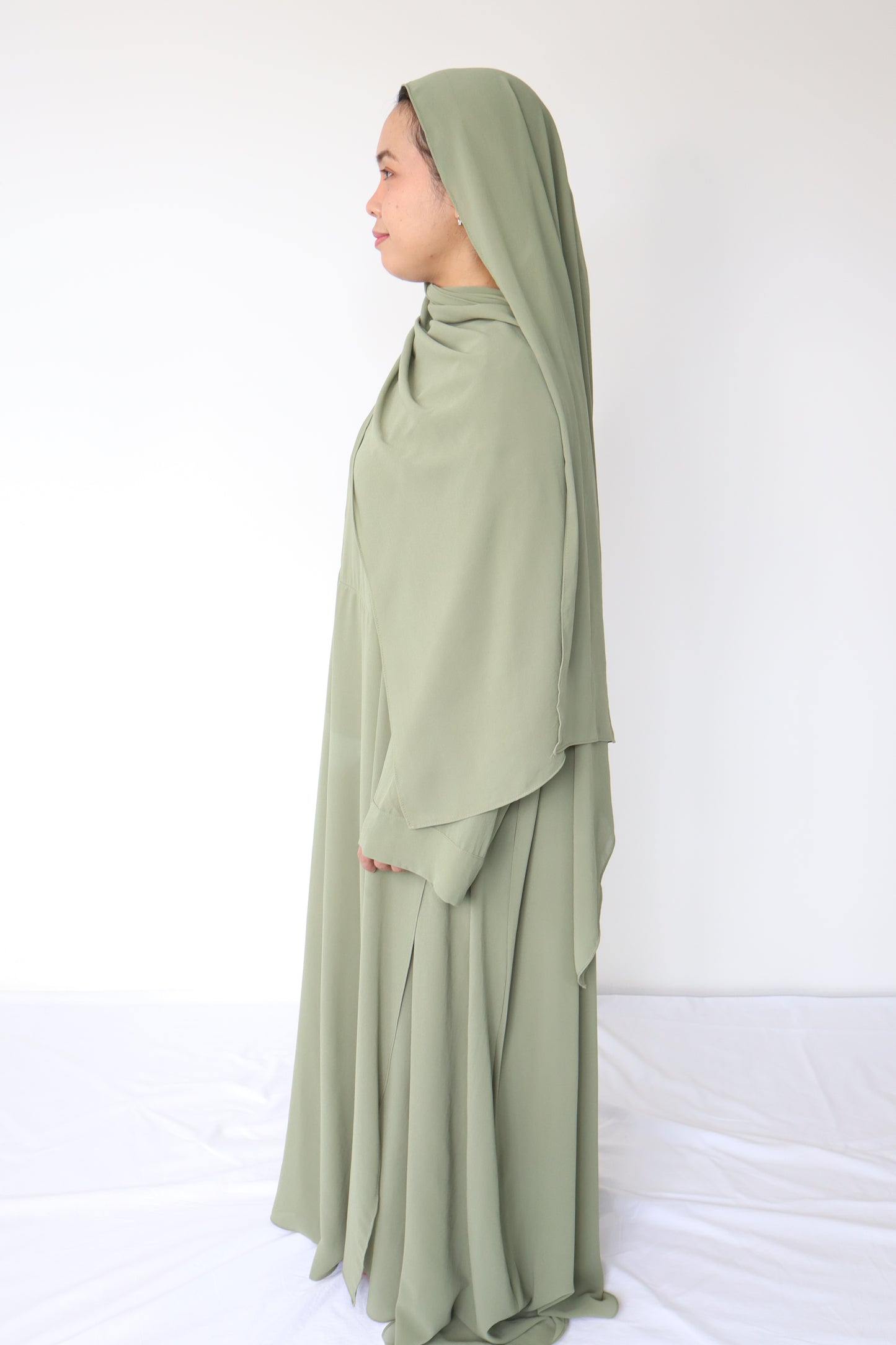 HAYATI Abaya chiffon Set - Sage