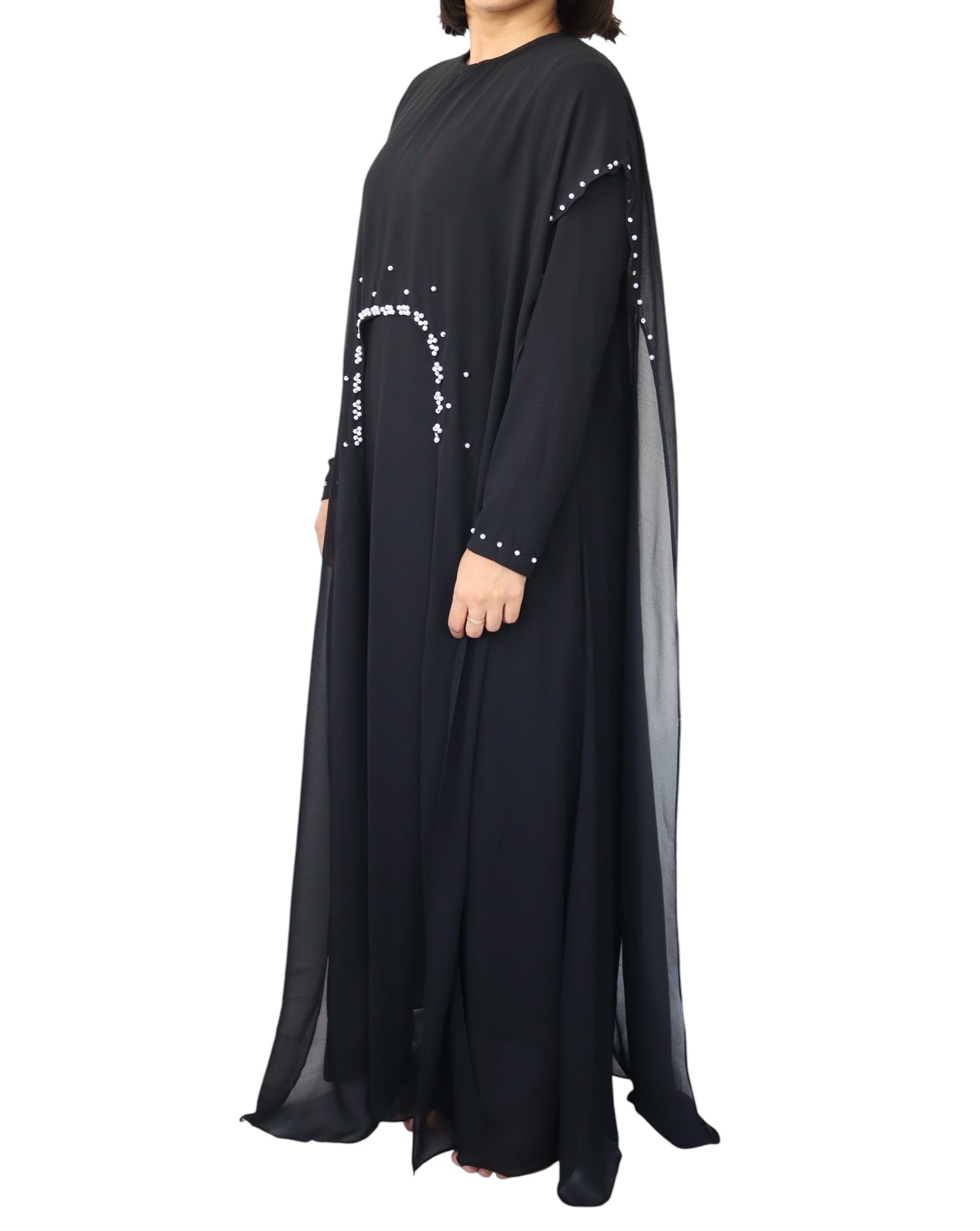 Mona Chiffon Abaya - Black