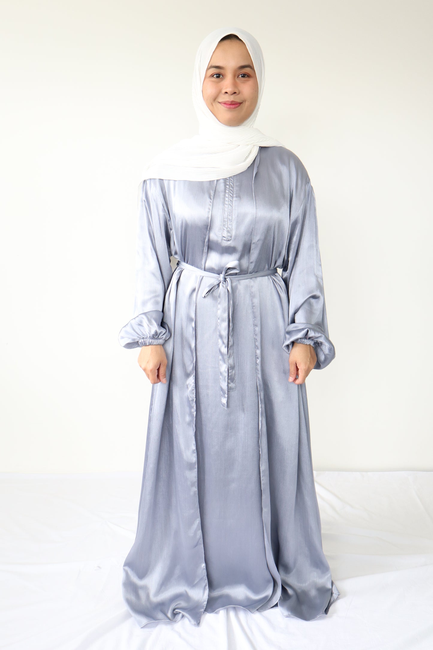 Textured Silk Abaya set