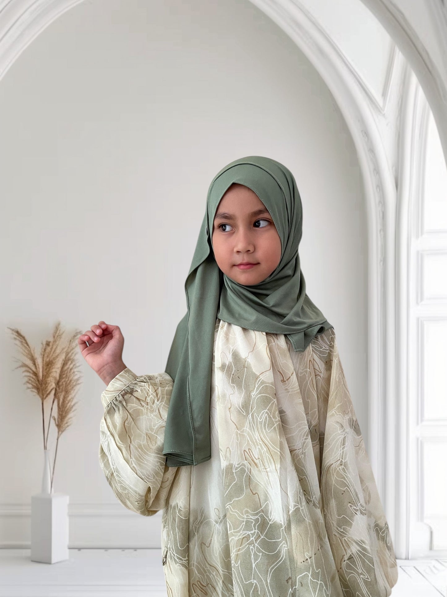 Kids Jersey Instant Hijab with buttons