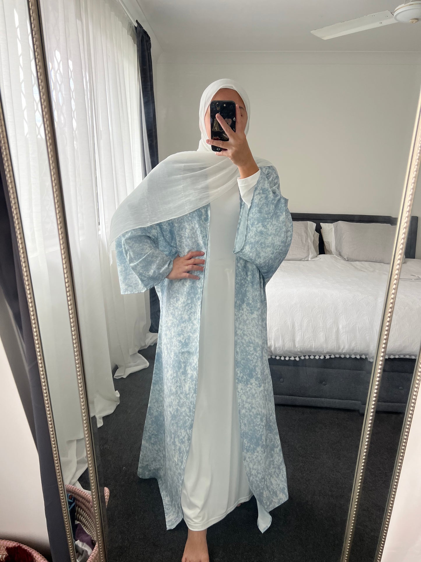 Inaya Abaya Set - Sky Blue