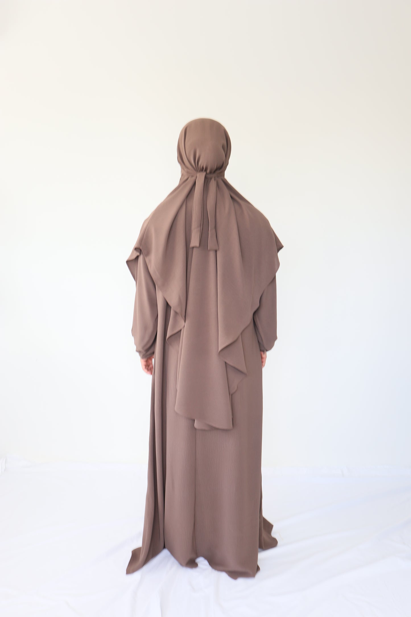 V Khimar Dress set - Coffee