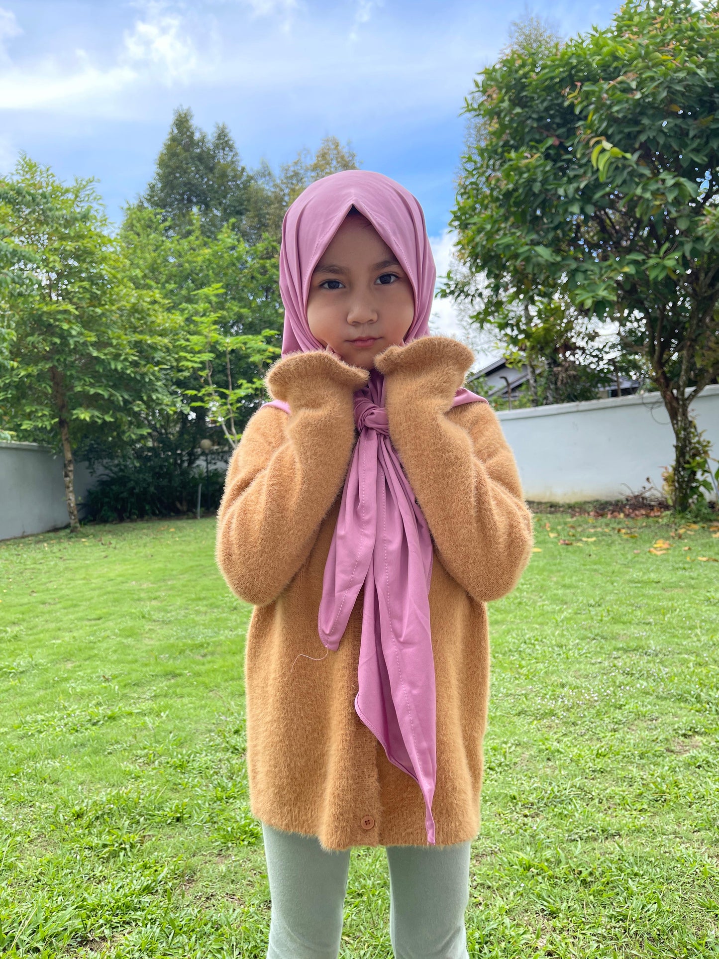 Kids Hijab Slip on 5-13 YO - Chin attached