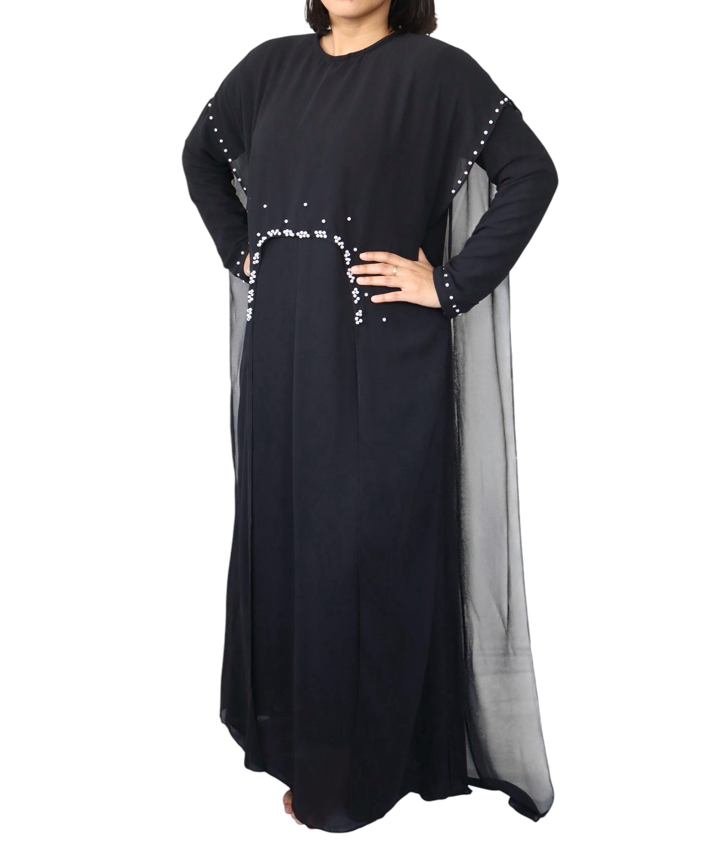 Mona Chiffon Abaya - Black
