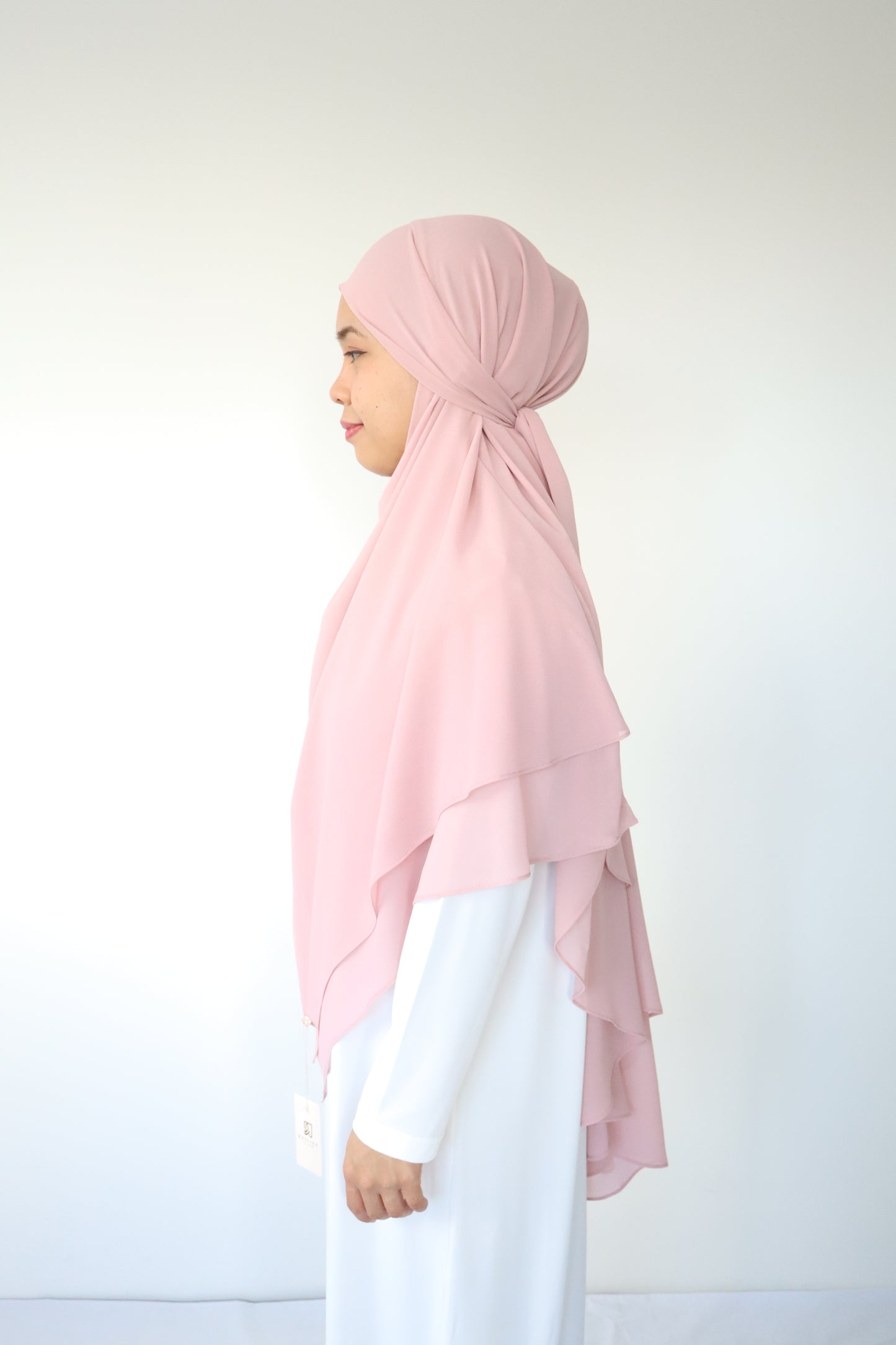 Kaylin Chiffon Khimar M - Pink Blush