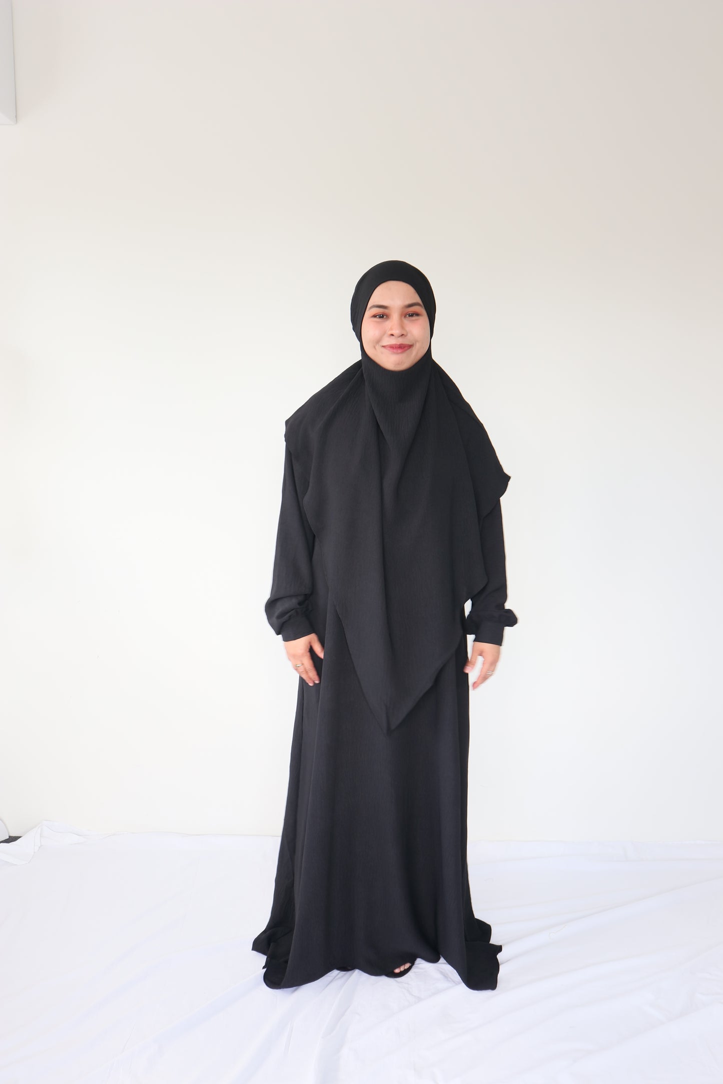 V Khimar Dress set - Black