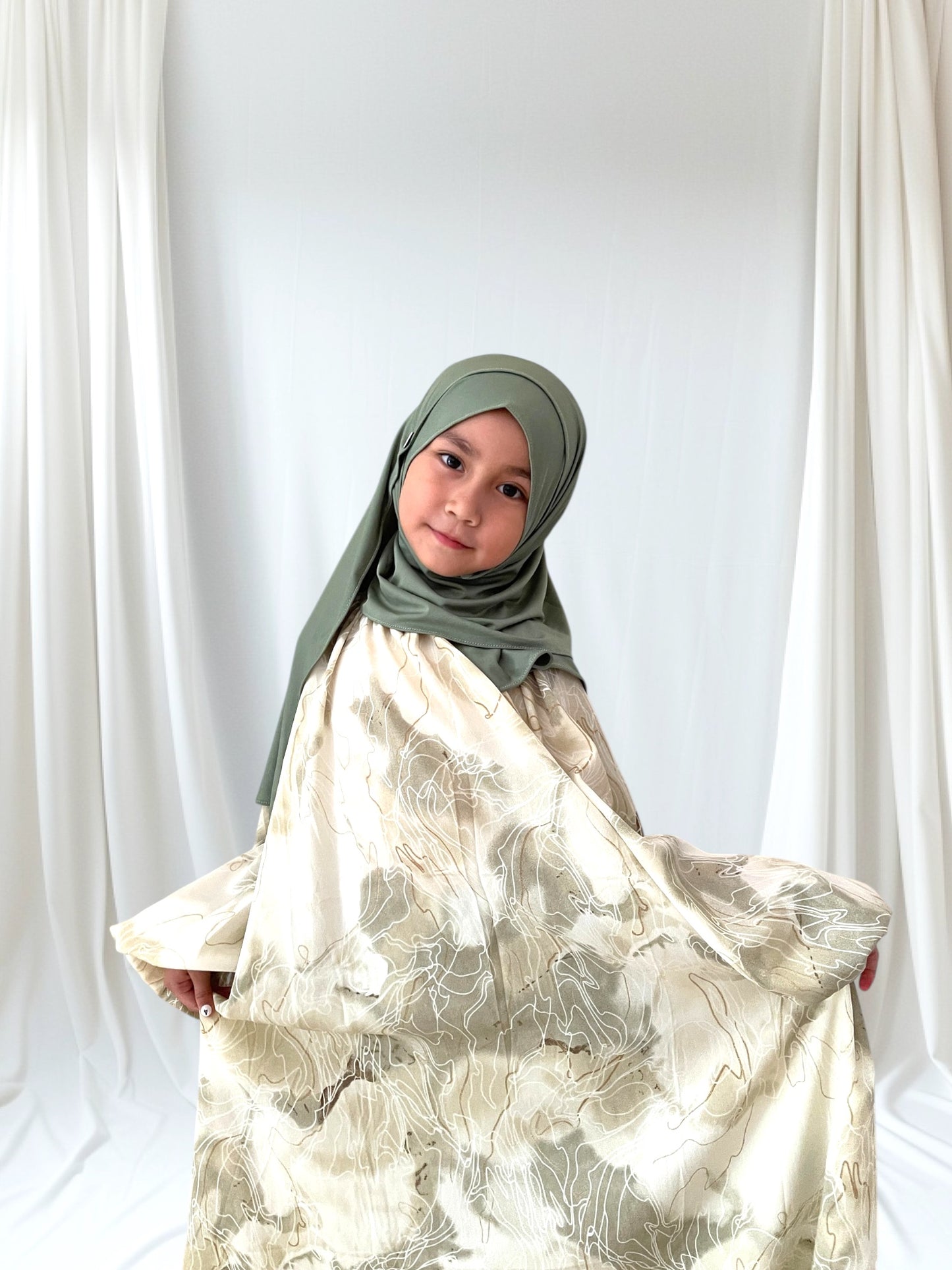 Kids Jersey Instant Hijab with buttons