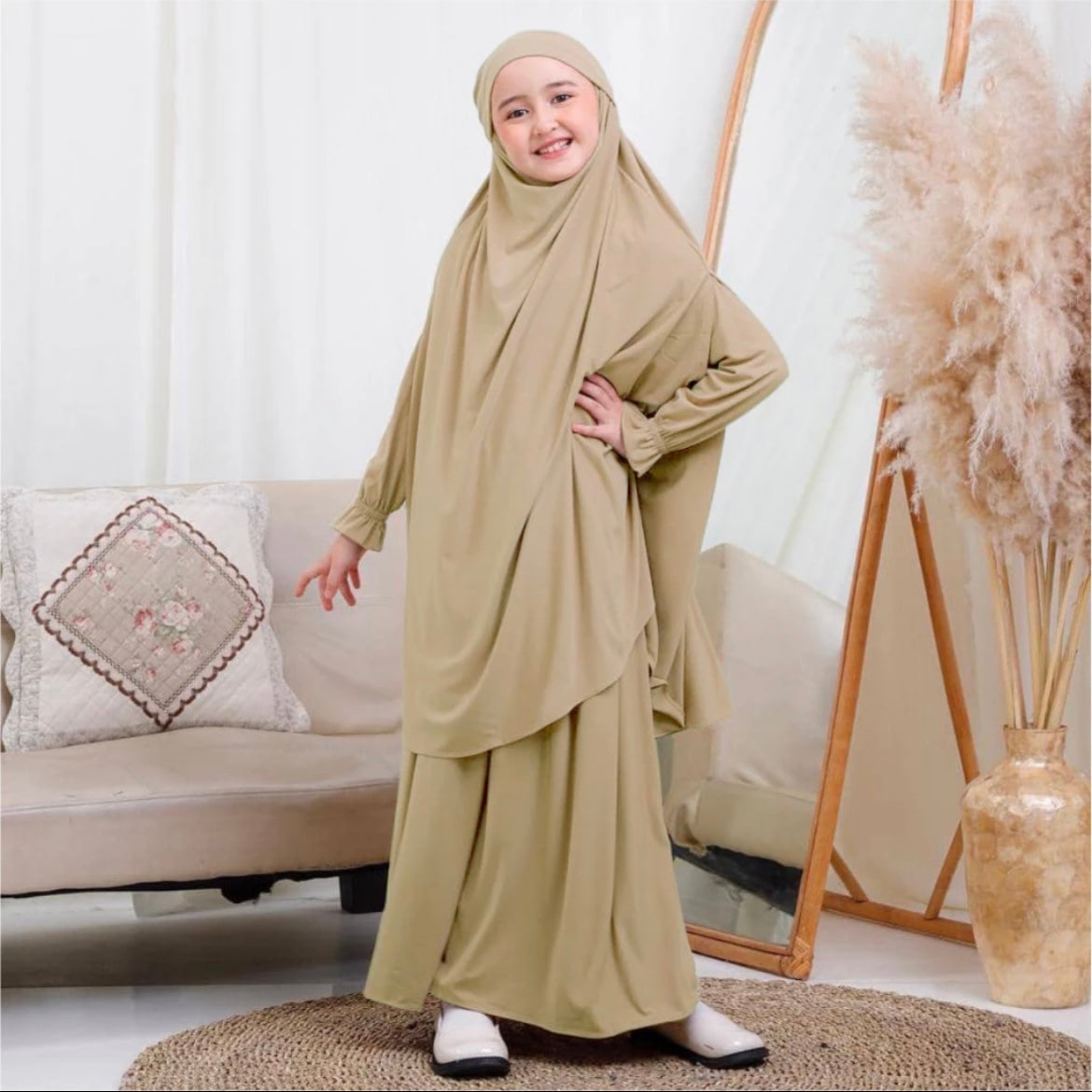 Girl Khimar Dress set