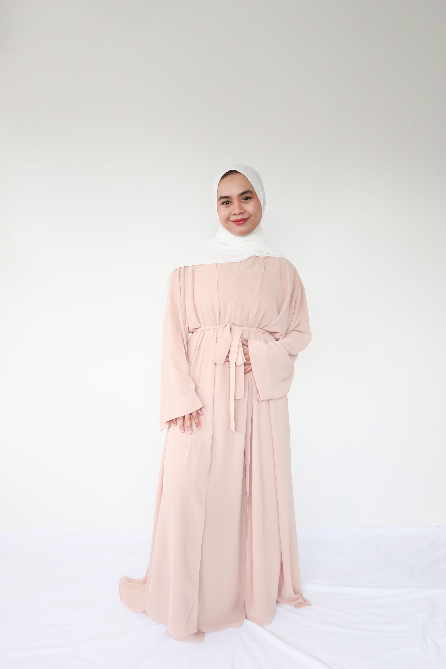 HAYATI Abaya chiffon Set -Blush