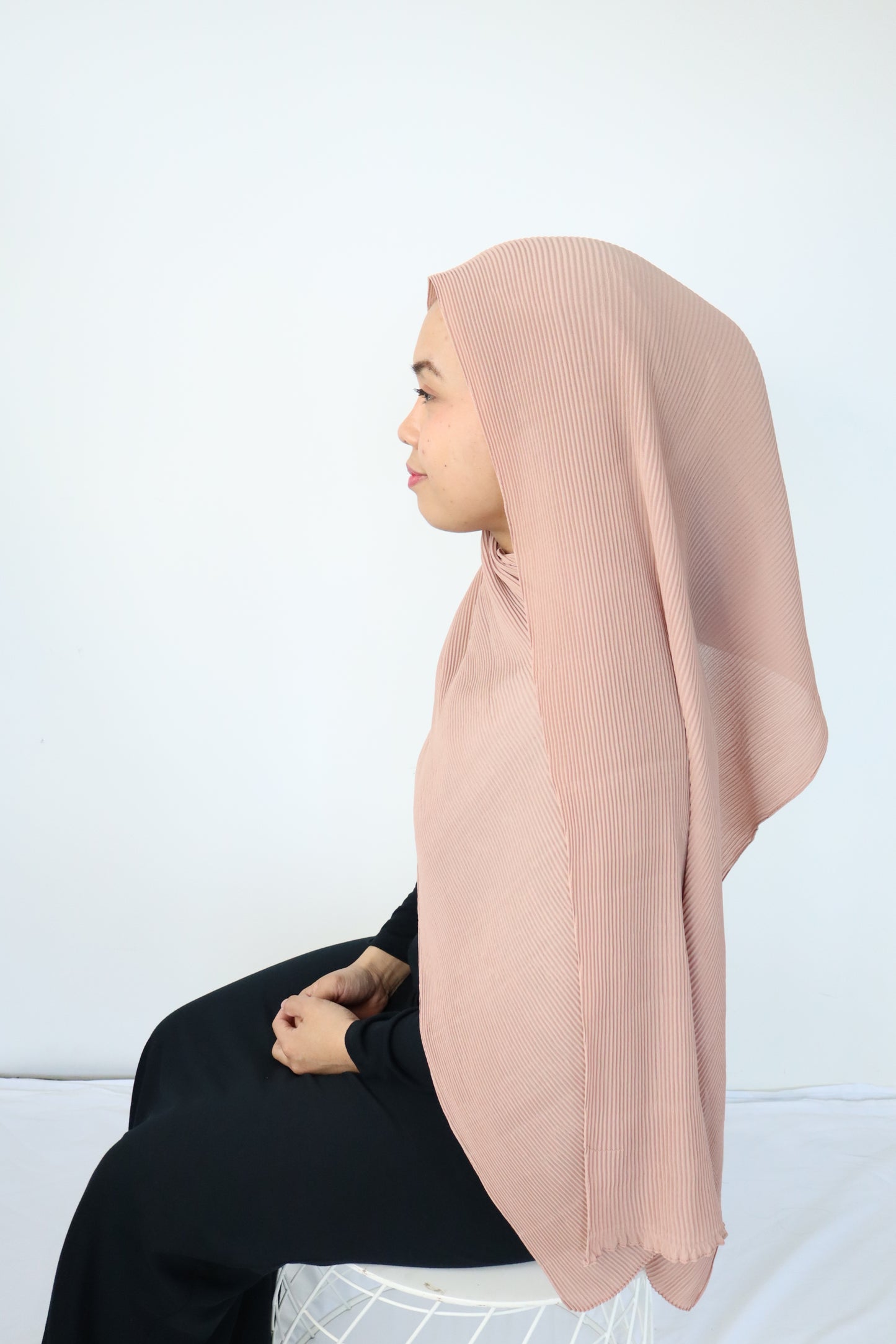 Chiffon Pleated Hijab / Scarf - Brownish color collections