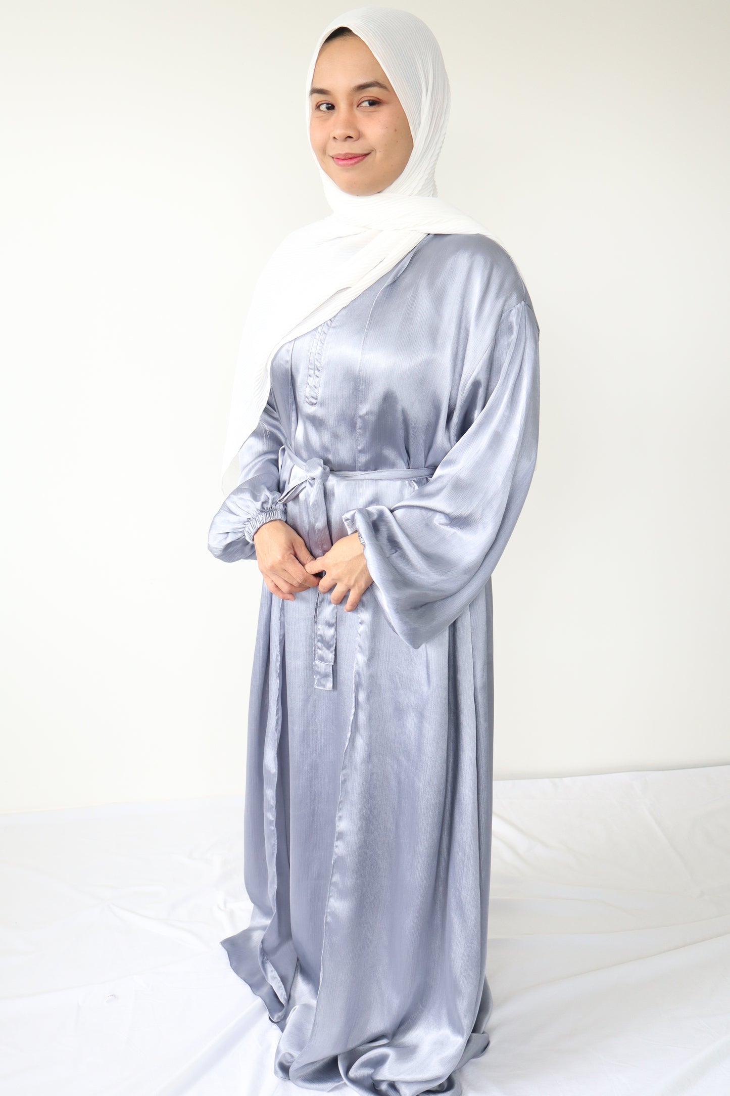 Textured Silk Abaya set