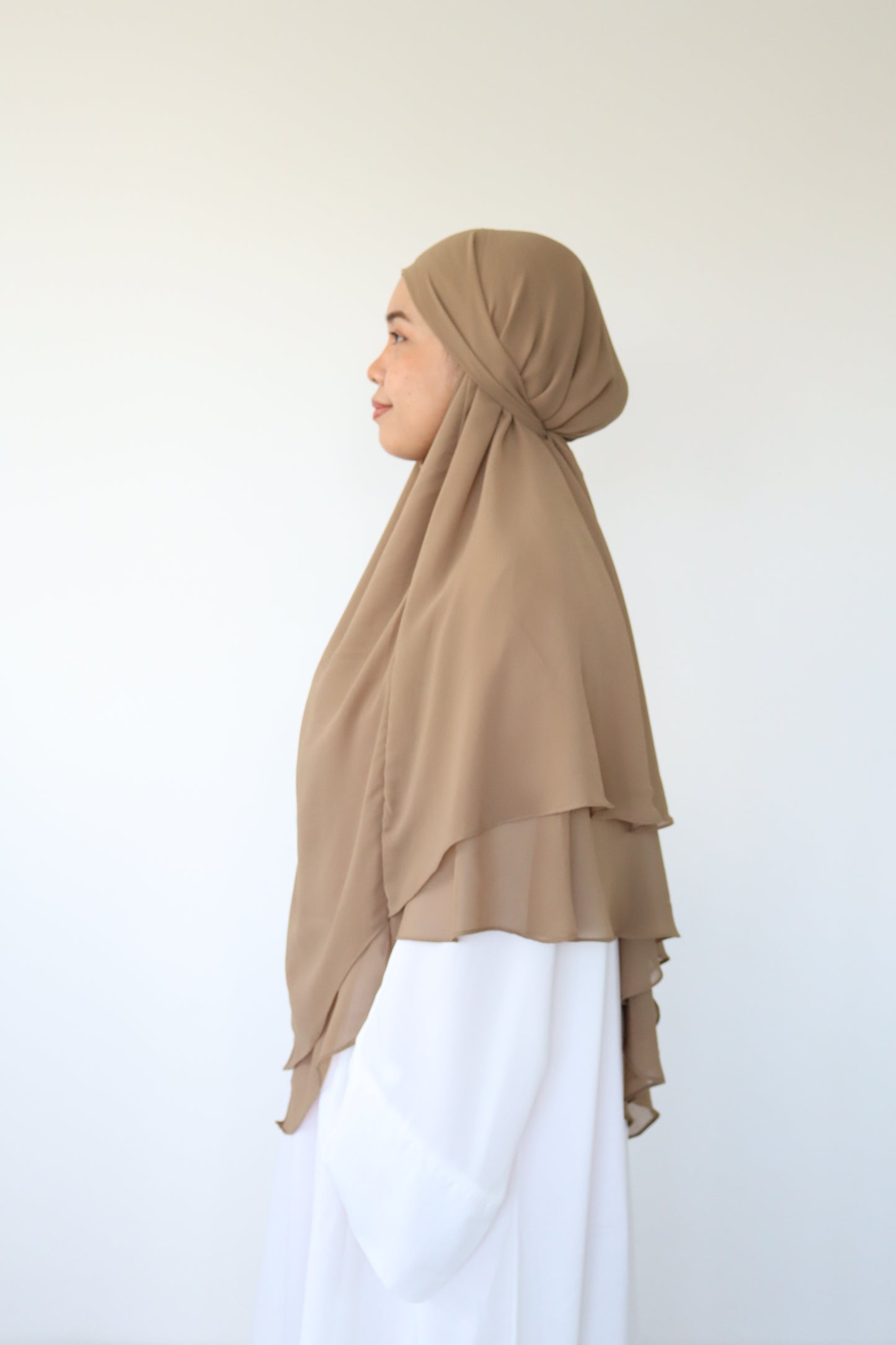French Khimar Chiffon Tsurayya - Tiramisu