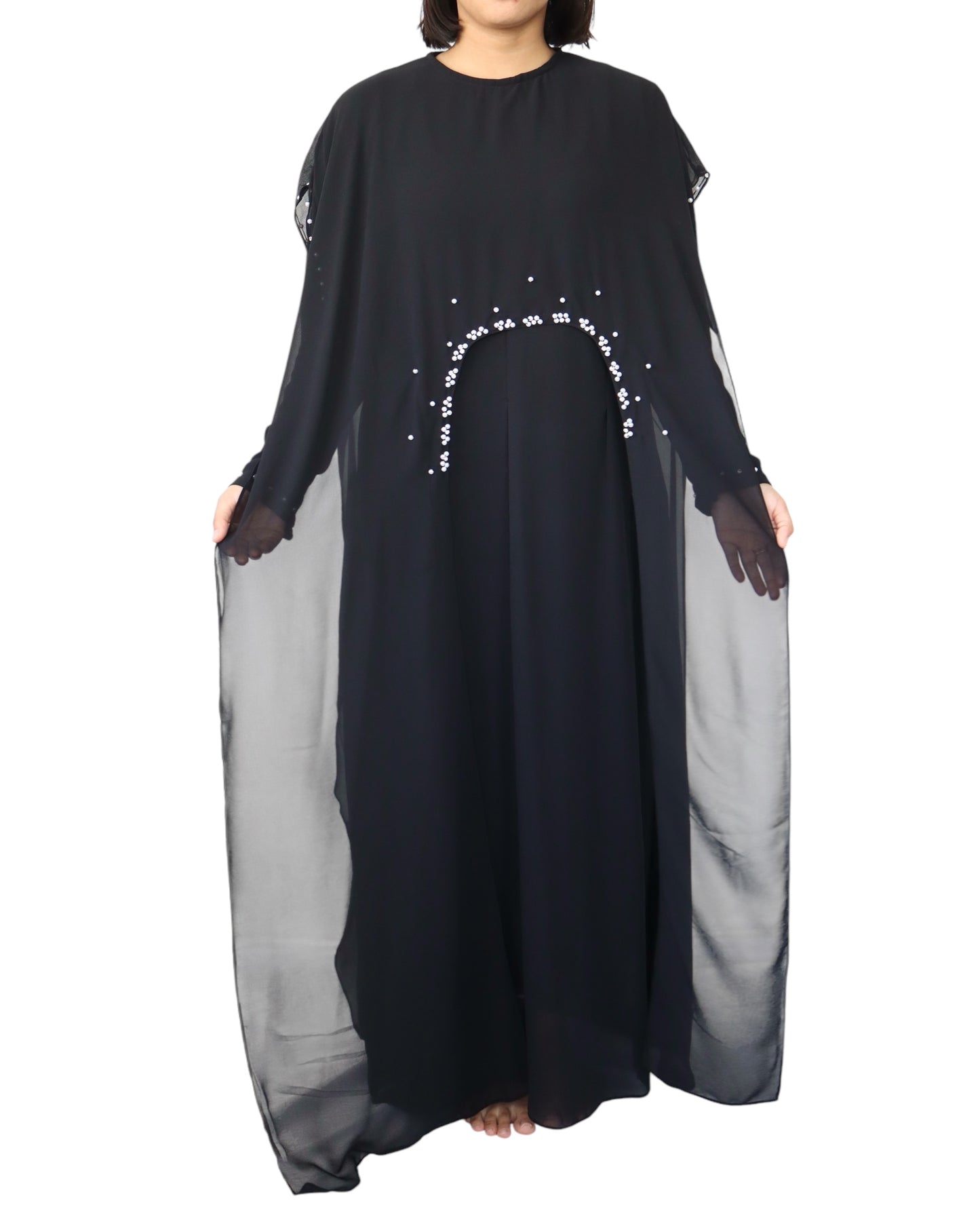 Mona Chiffon Abaya - Black
