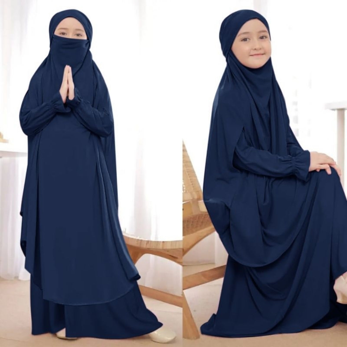 Girl Khimar Dress set