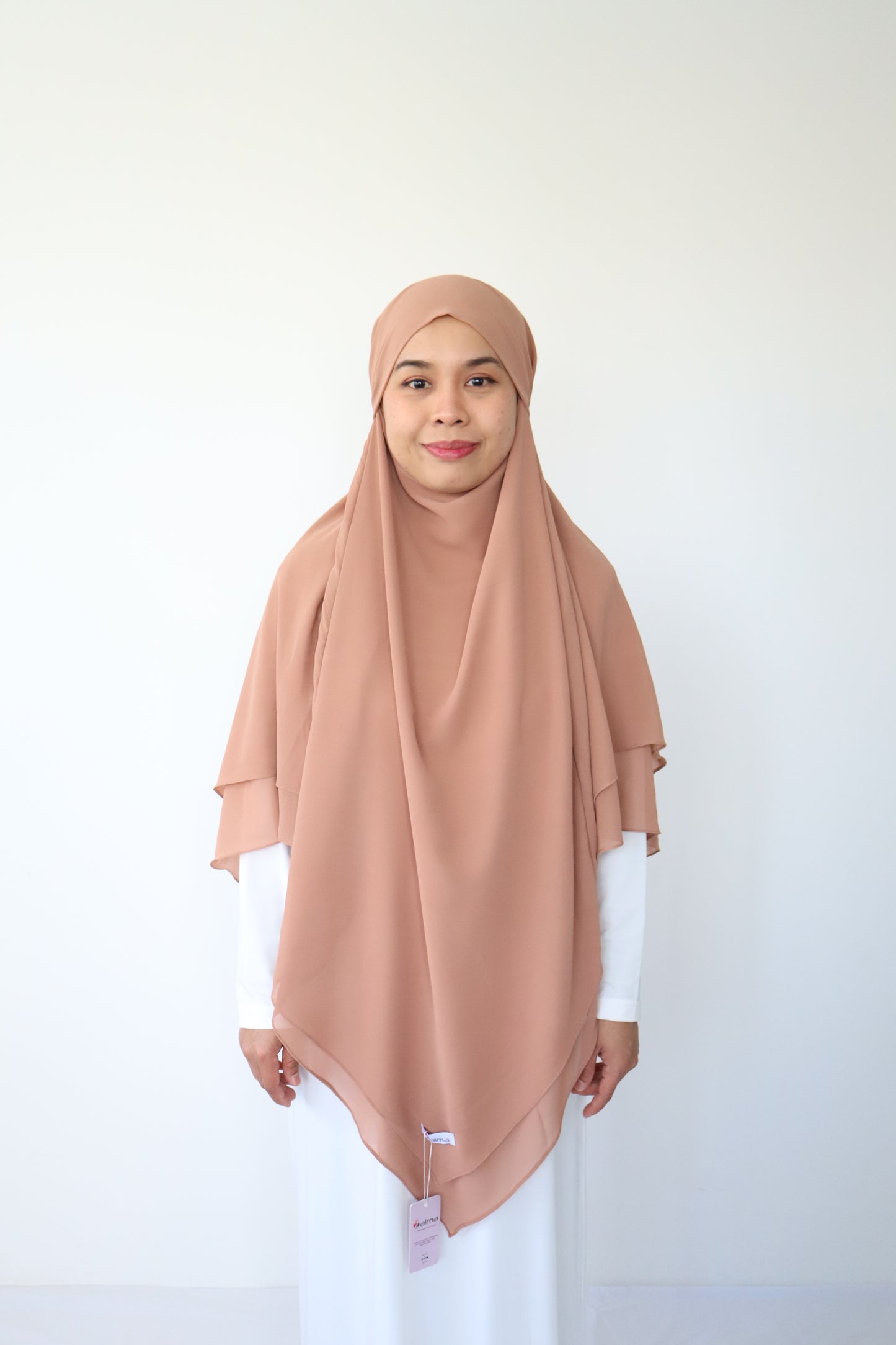 Zaima Chiffon Khimar L - Choco