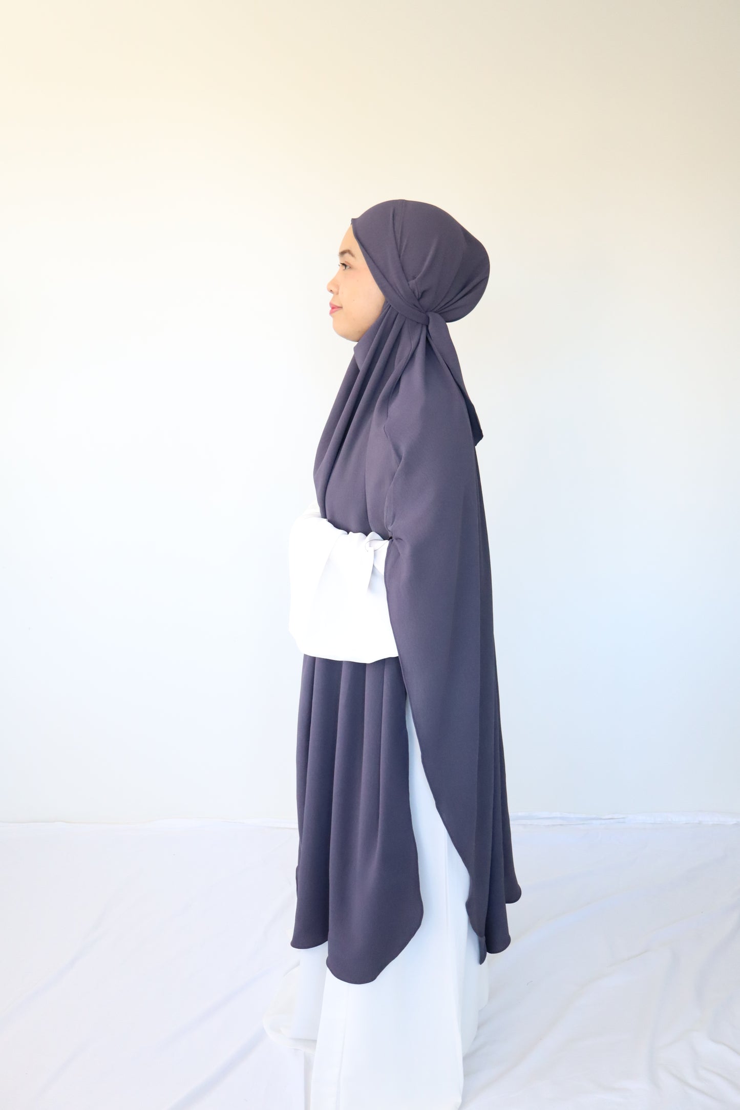 XL Khimar crepe - Dark Grey