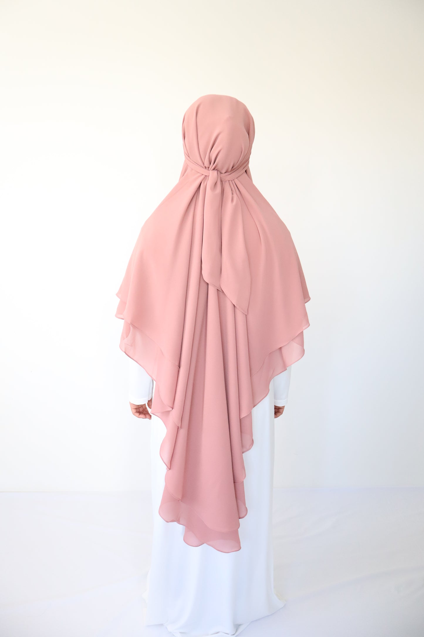 Zaima Chiffon Khimar L - Rose