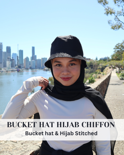 Bucket Hats Attached with chiffon hijab – Aisha Boutique AU