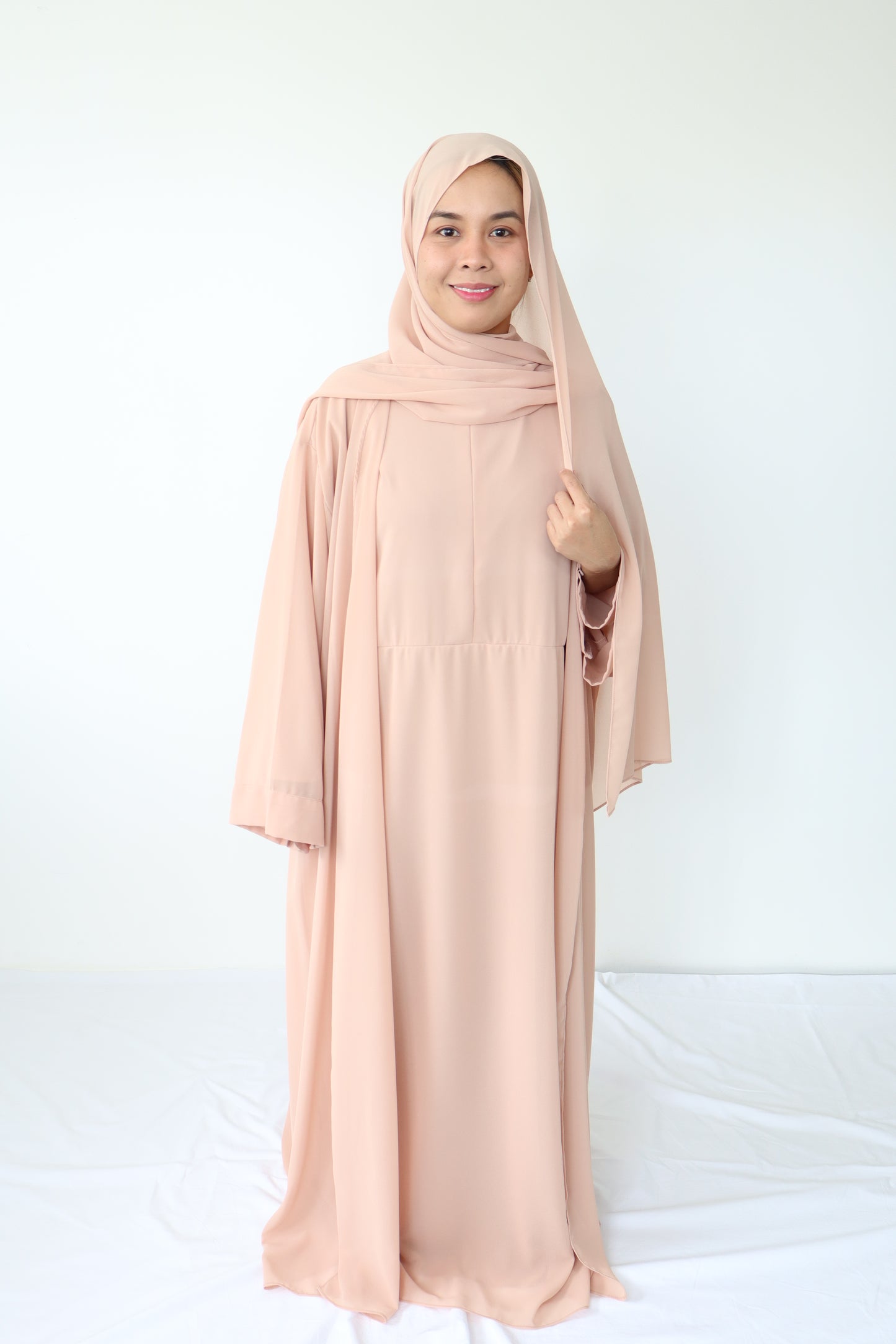 HAYATI Abaya chiffon Set -Blush