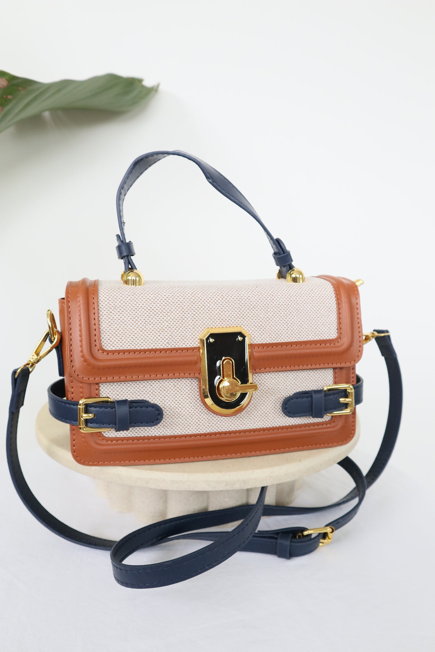 Colourblock Square bag buckle - Vegan Leather