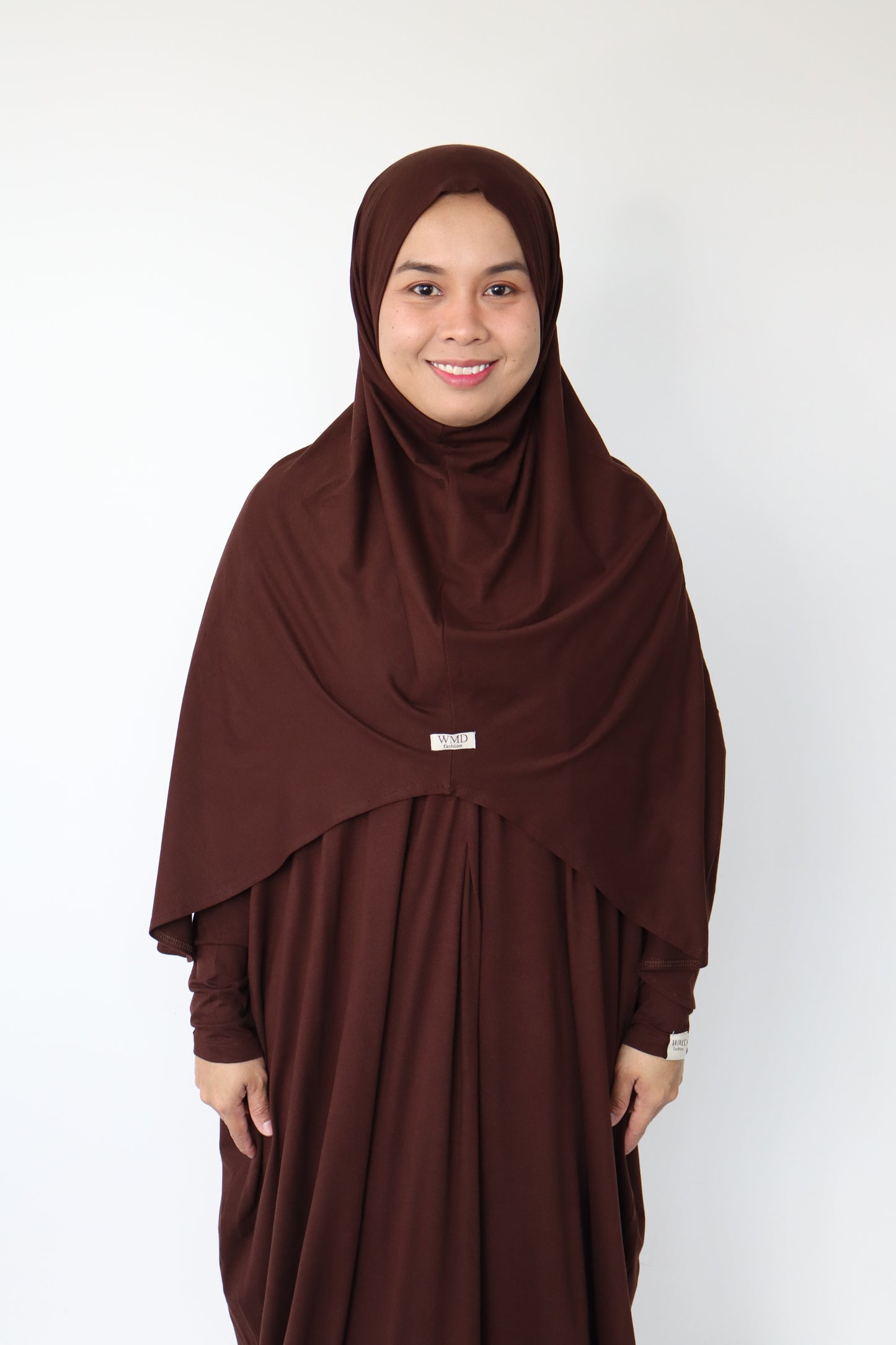 Humaira Abaya Set with Instant Hijab Slip on ( Breastfeeding friendly)- Coffee