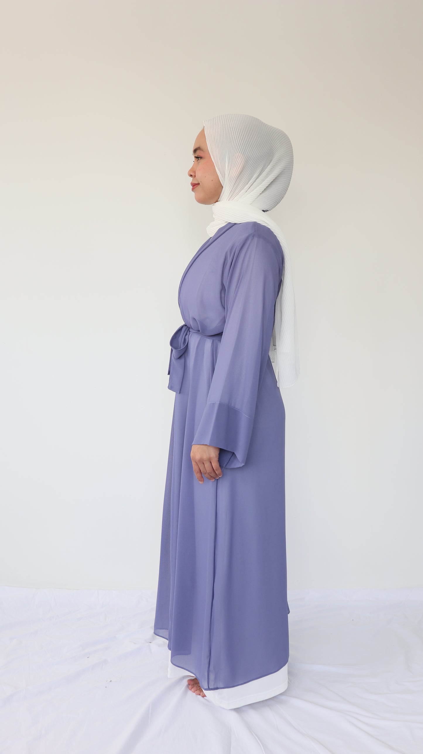 Zara Chiffon Abaya + slip dress - Denim