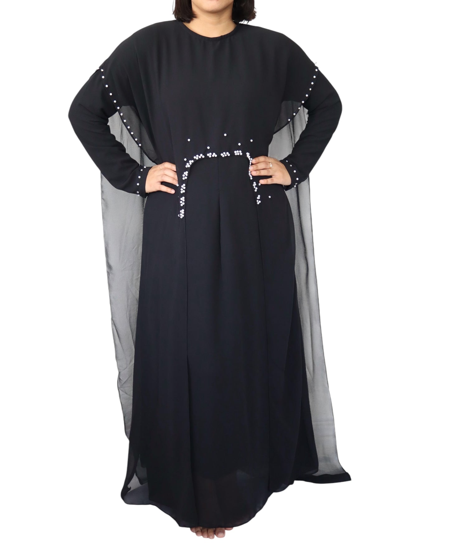 Mona Chiffon Abaya - Black