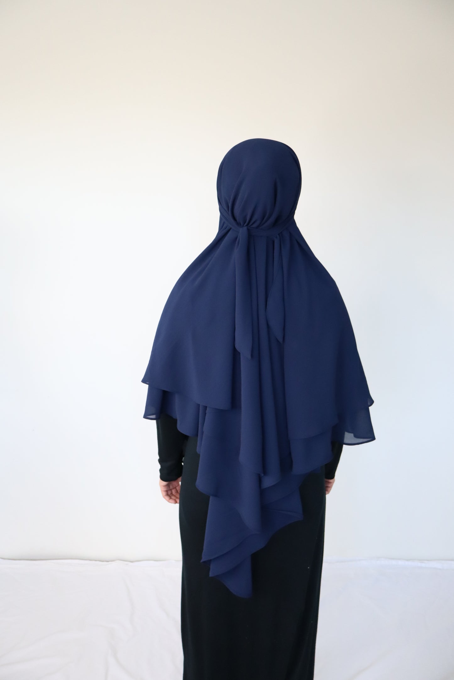 French Khimar Chiffon Tsurayya - Navy