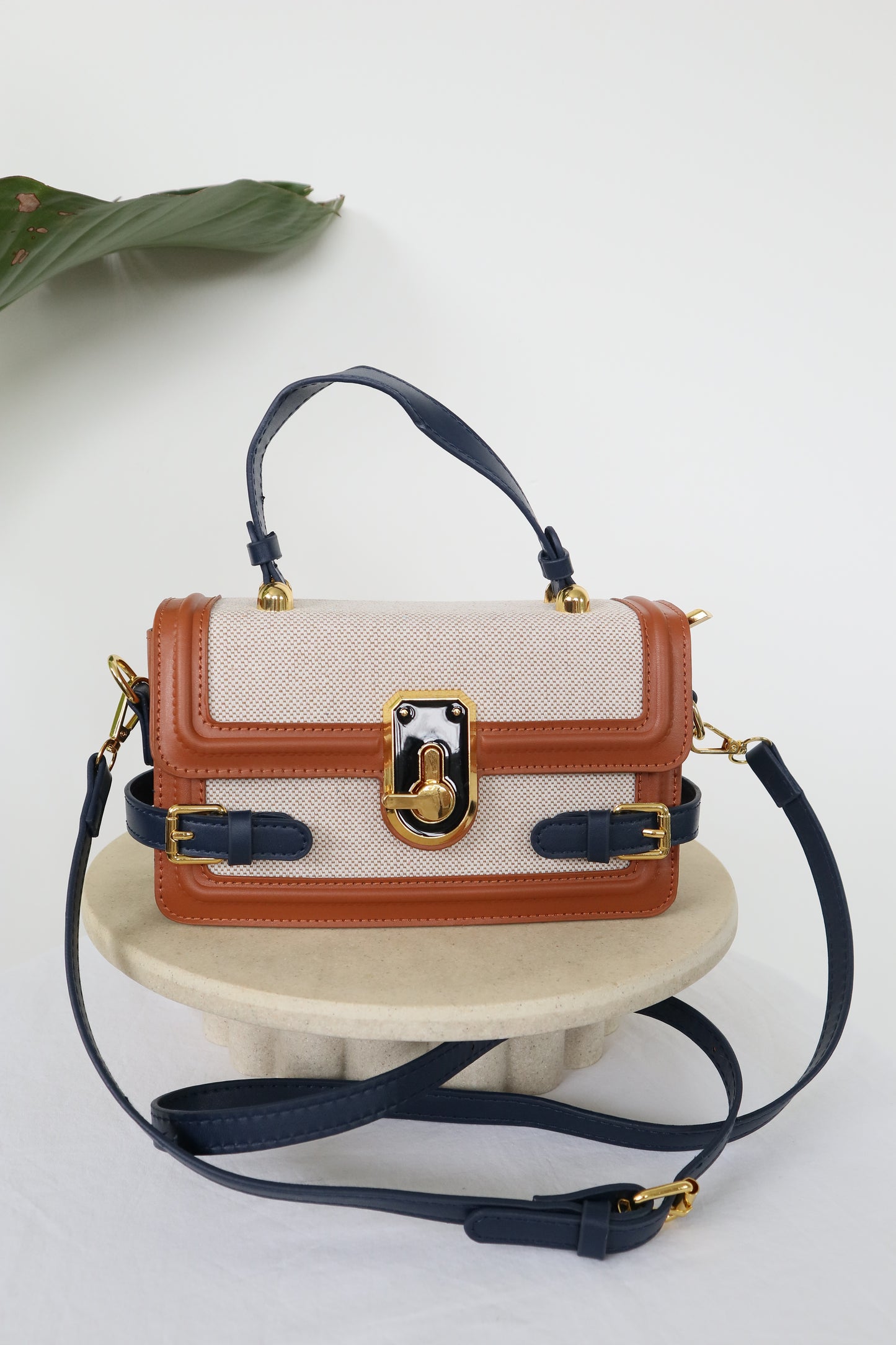 Colourblock Square bag buckle - Vegan Leather
