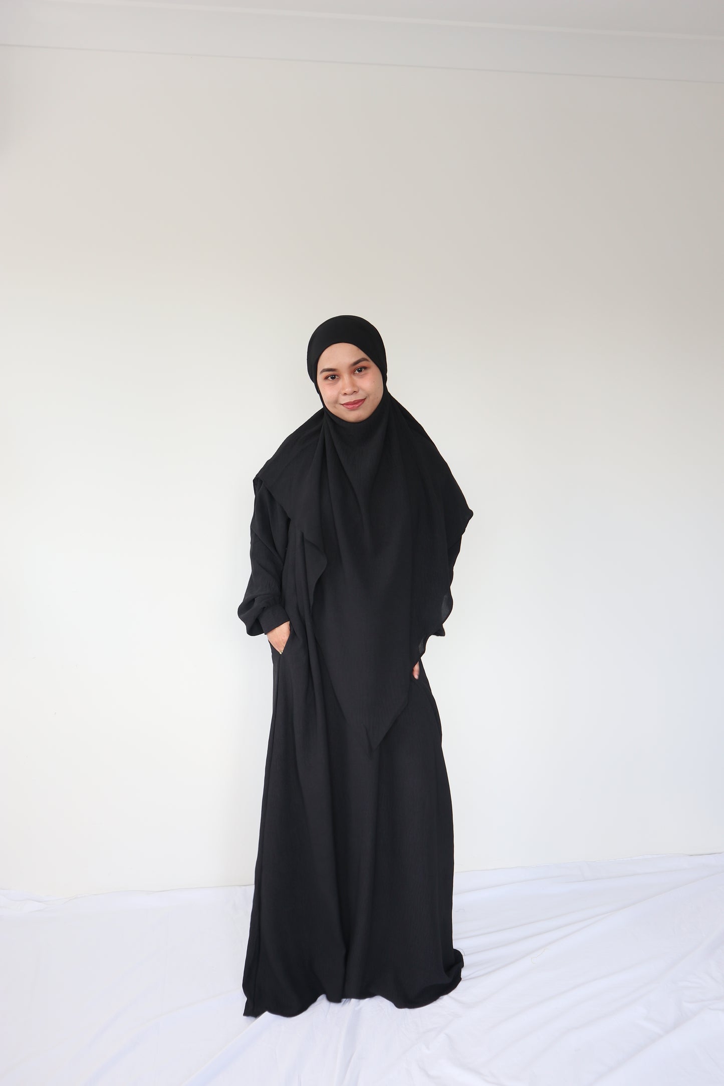 V Khimar Dress set - Black