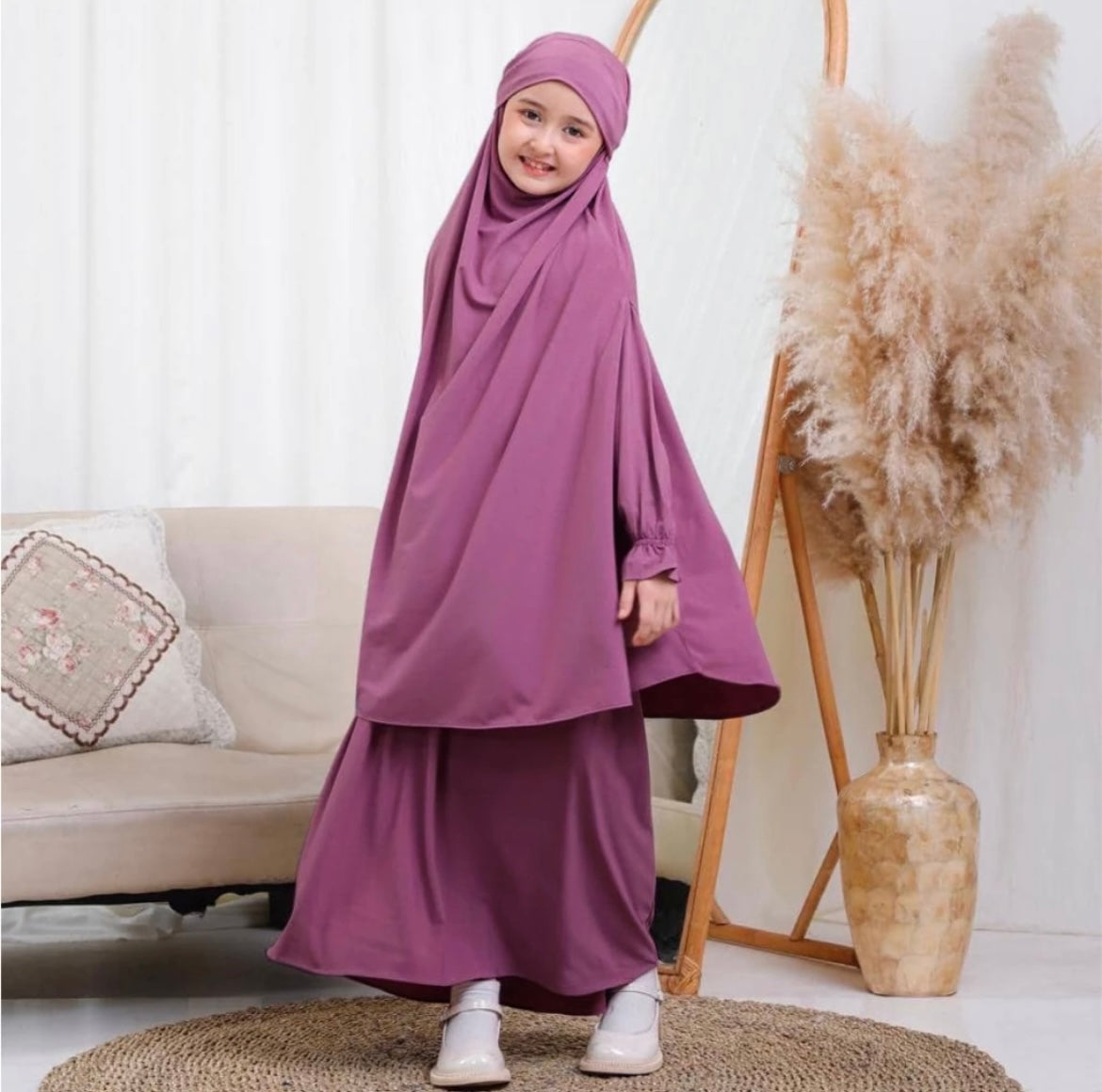 Girl Khimar Dress set
