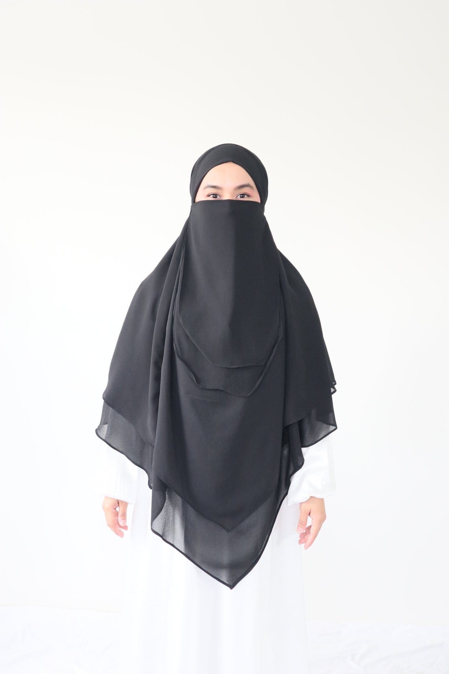 French Khimar Chiffon Tsurayya - Black